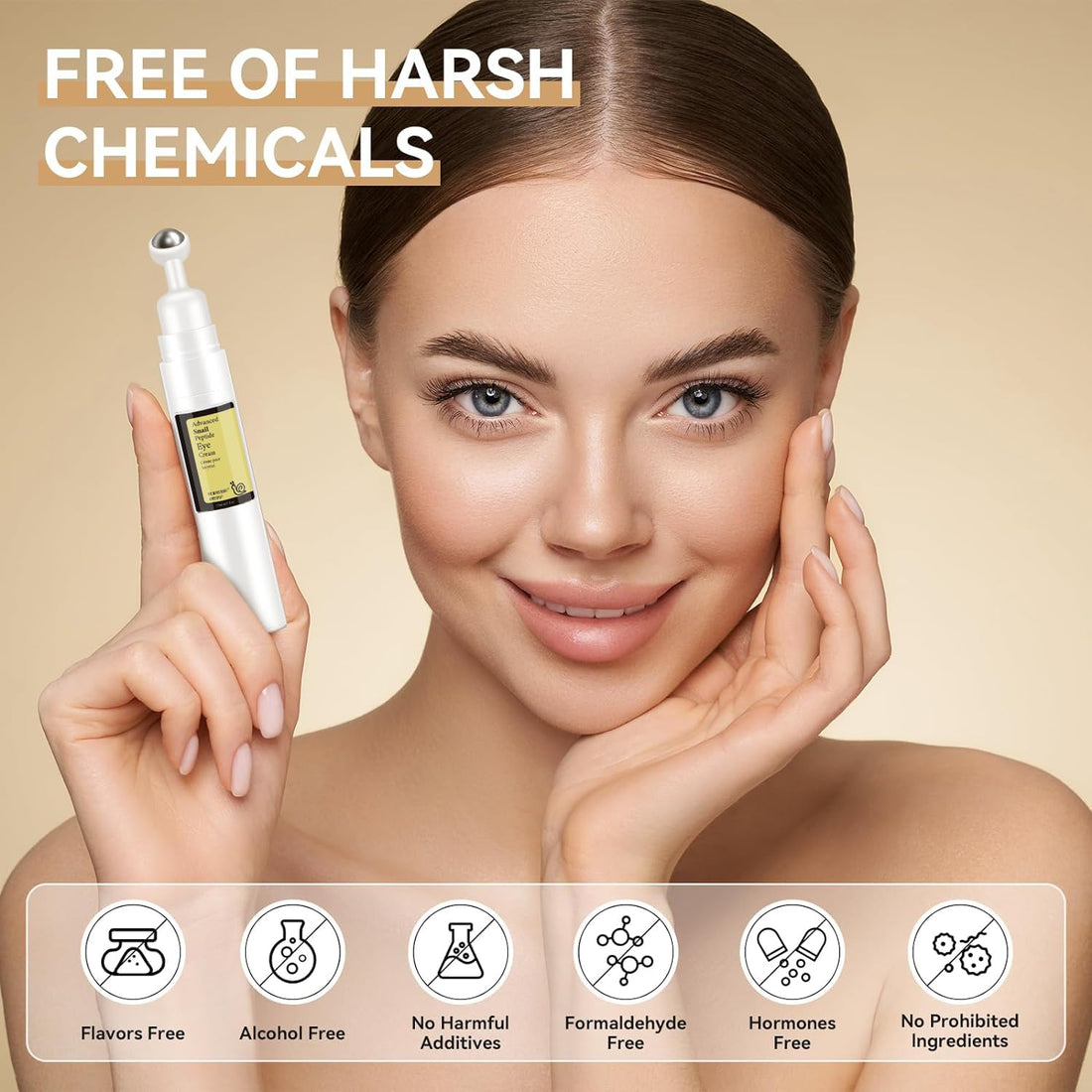 OYUFO New Snail Peptide Eye Cream for Fine Lines, Dark Circles and Puffiness, With 73% Snail Mucin Filtrate & 2% Nicotinamide, Moisturizing, Hydrating, Firming, Brightening, 360° Massage Ball; YS-WN