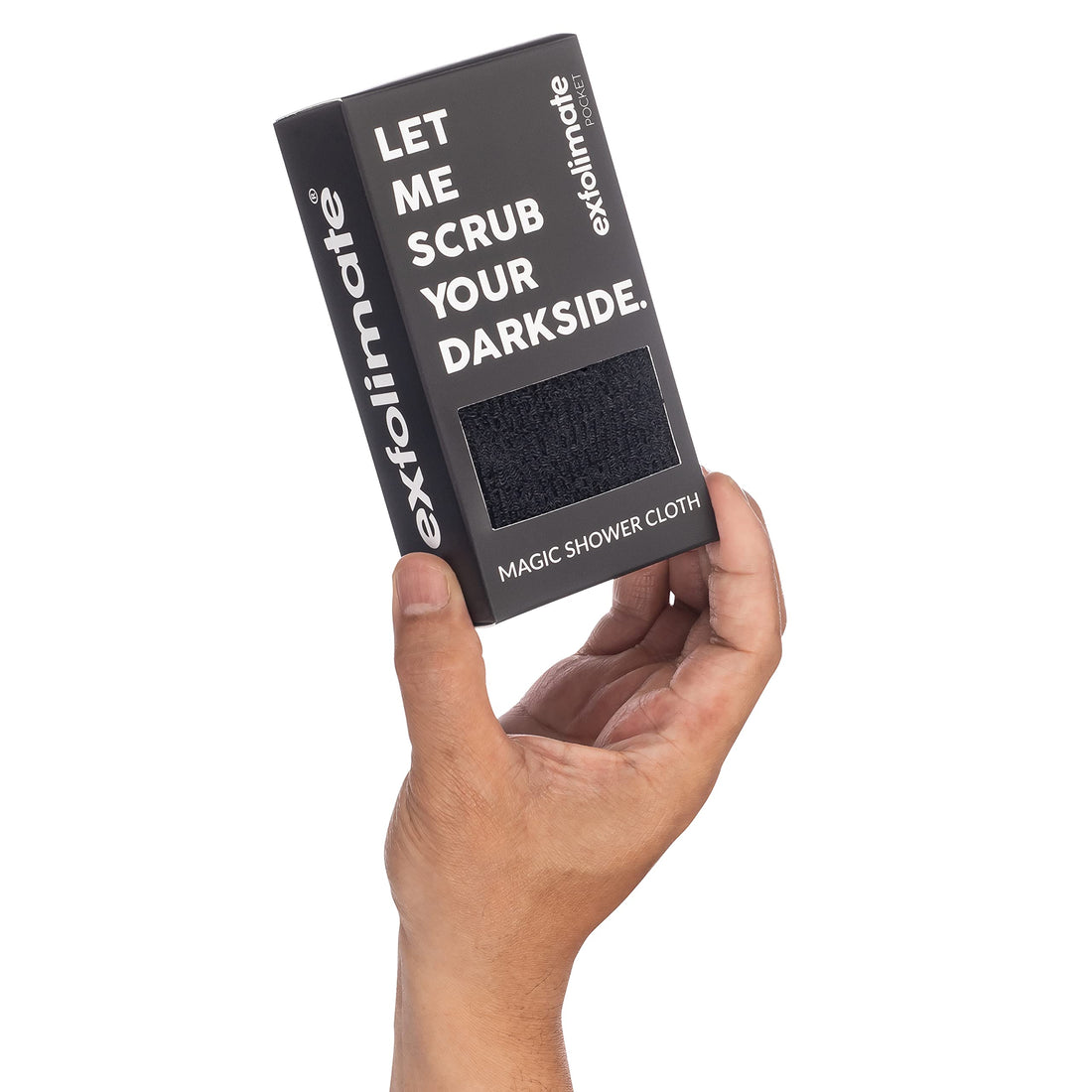 ExfoliMATE | Magic Exfoliating Shower Cloth Gently Removes Dead Skin for a Youthful Clear Complexion (Black - Pocket 2.0)