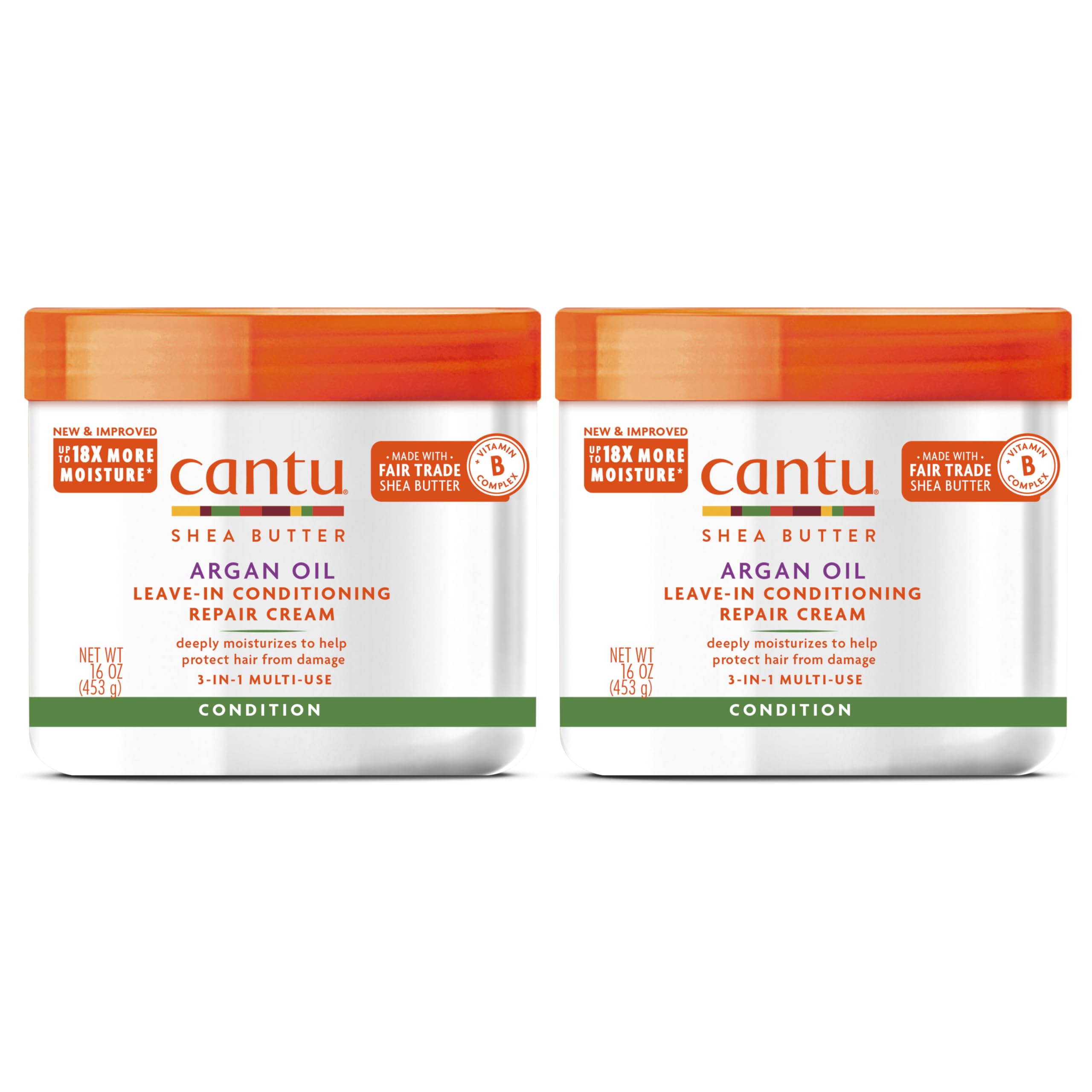 Cantu Leave-In Conditioning Repair Cream with Argan Oil, 16 oz (Pack of 2)