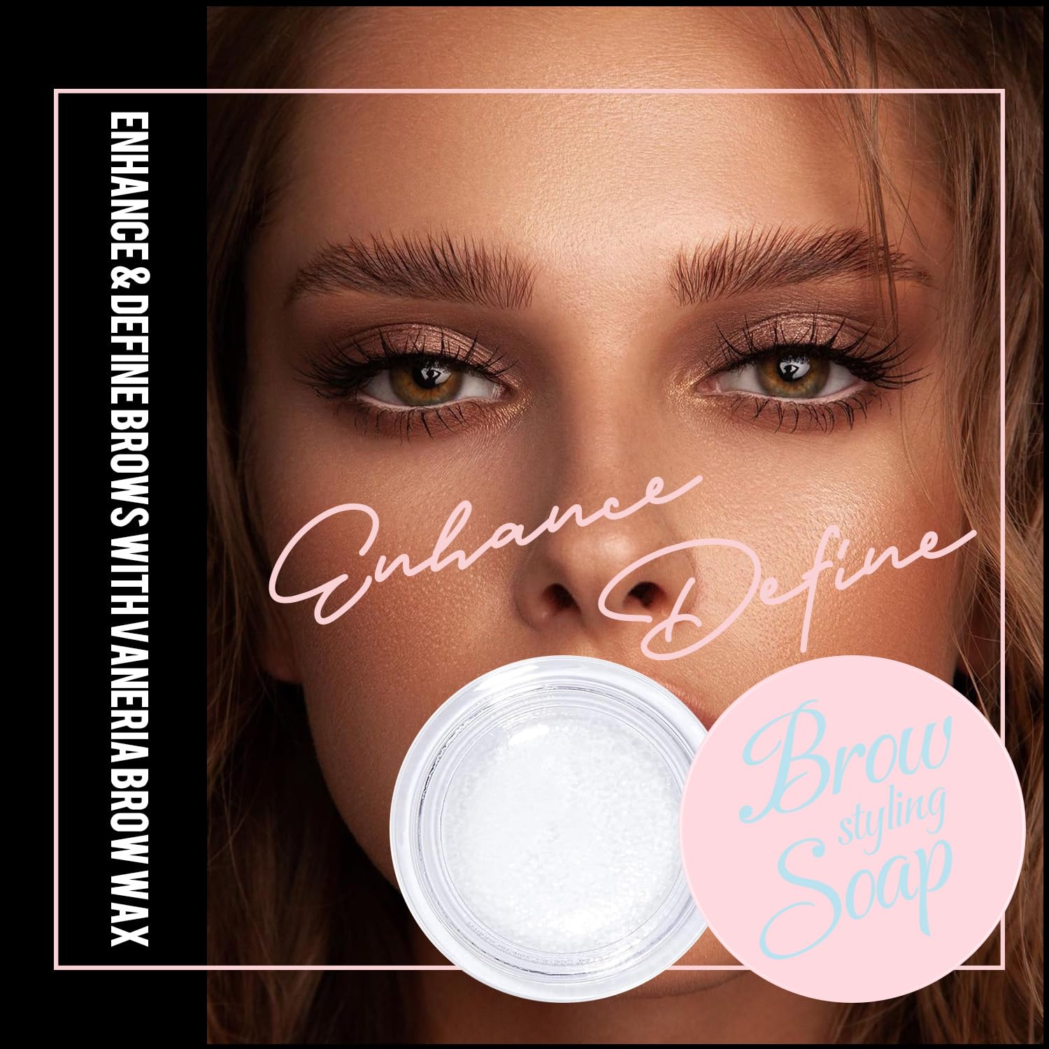 VANERIA Eyebrow Gel Clear,Brow Soap,Eyebrow Brush With Double Head,Clear Eyebrow Setting Gel for Feathery & Fluffy & Brow Freeze,Long Lasting Waterproof.14g