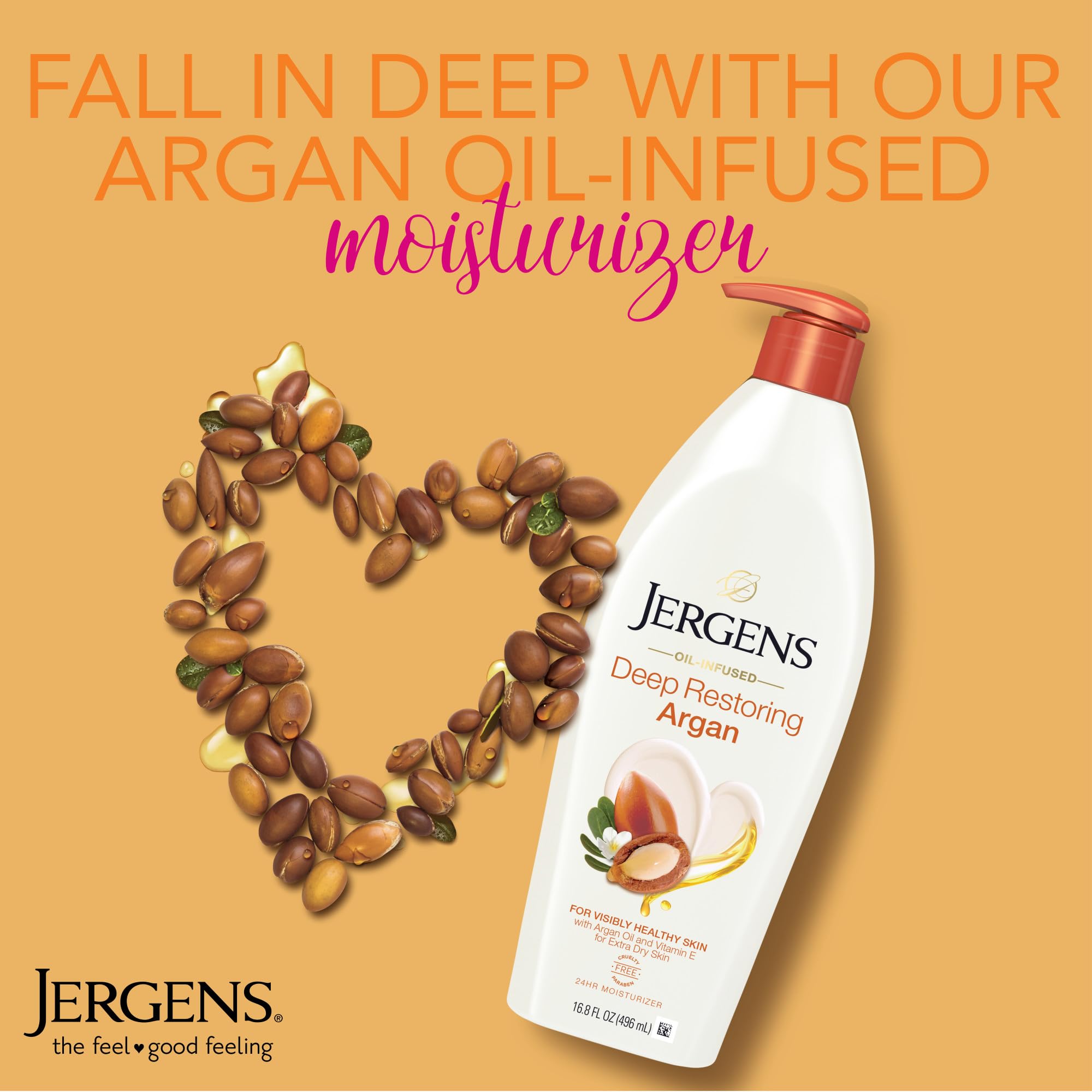 Jergens Deep Restoring Argan Moisturizer, 16.8 Ounce
