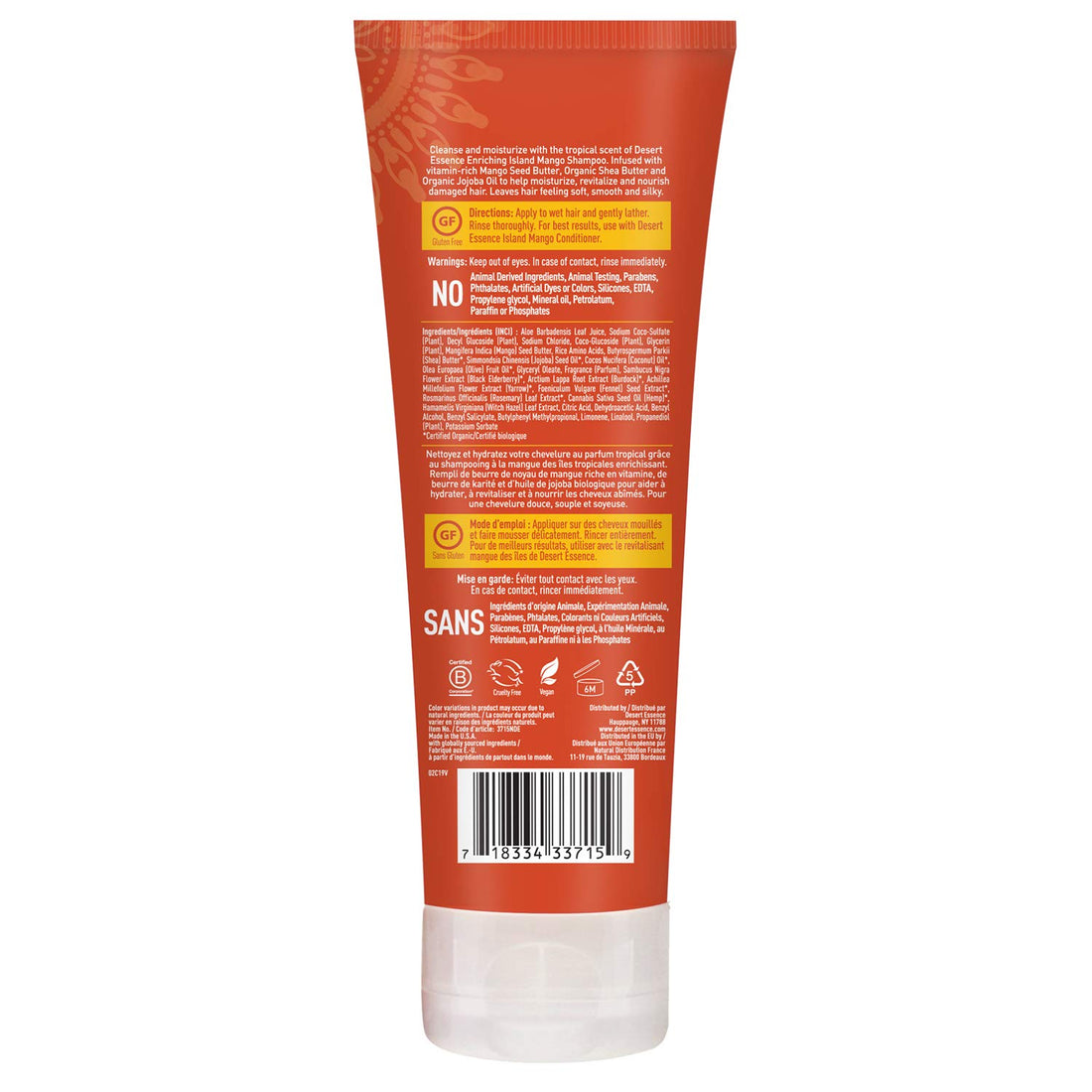 Desert Essence Island Mango Conditioner, 8 Fluid Ounce