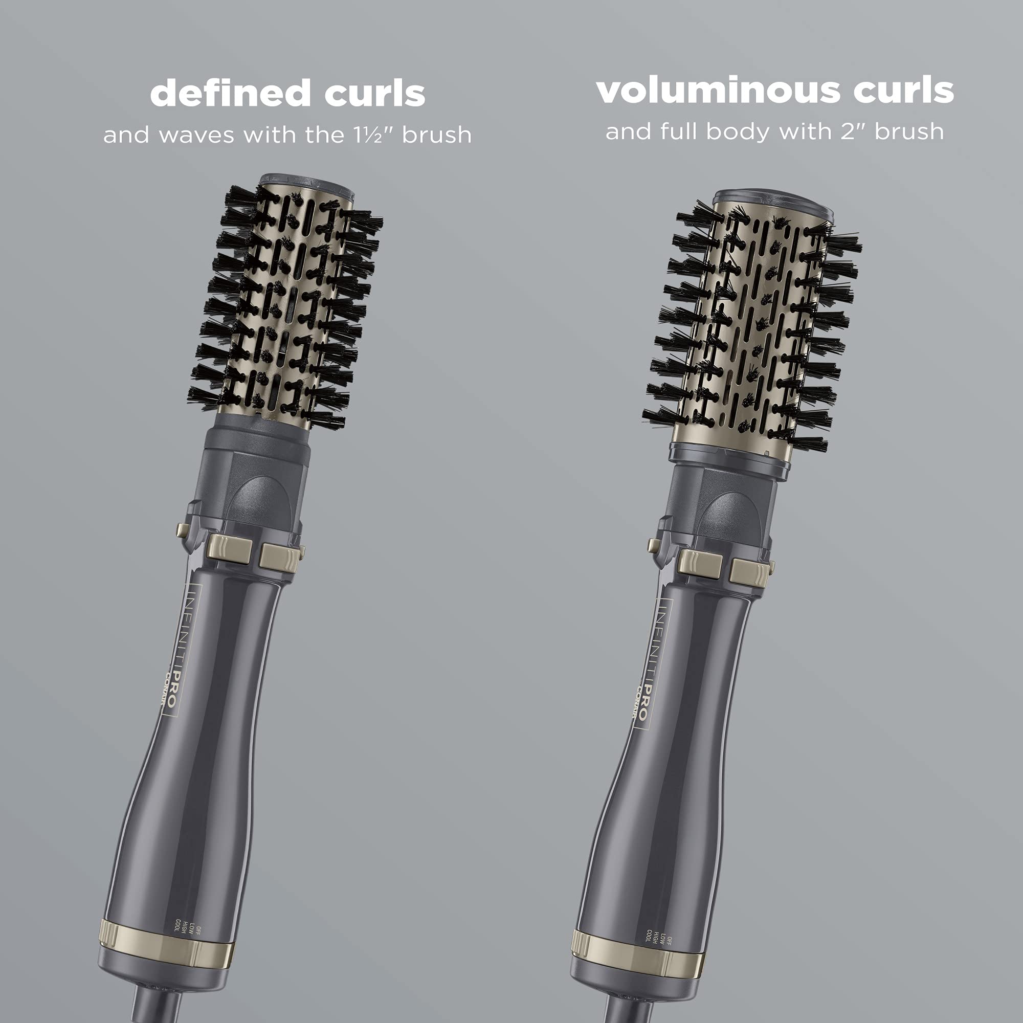 Infiniti Pro by Conair Spin Air Rotating Styler / Hot Air Brush; 2-inch AND 1 1/2-inch; Black