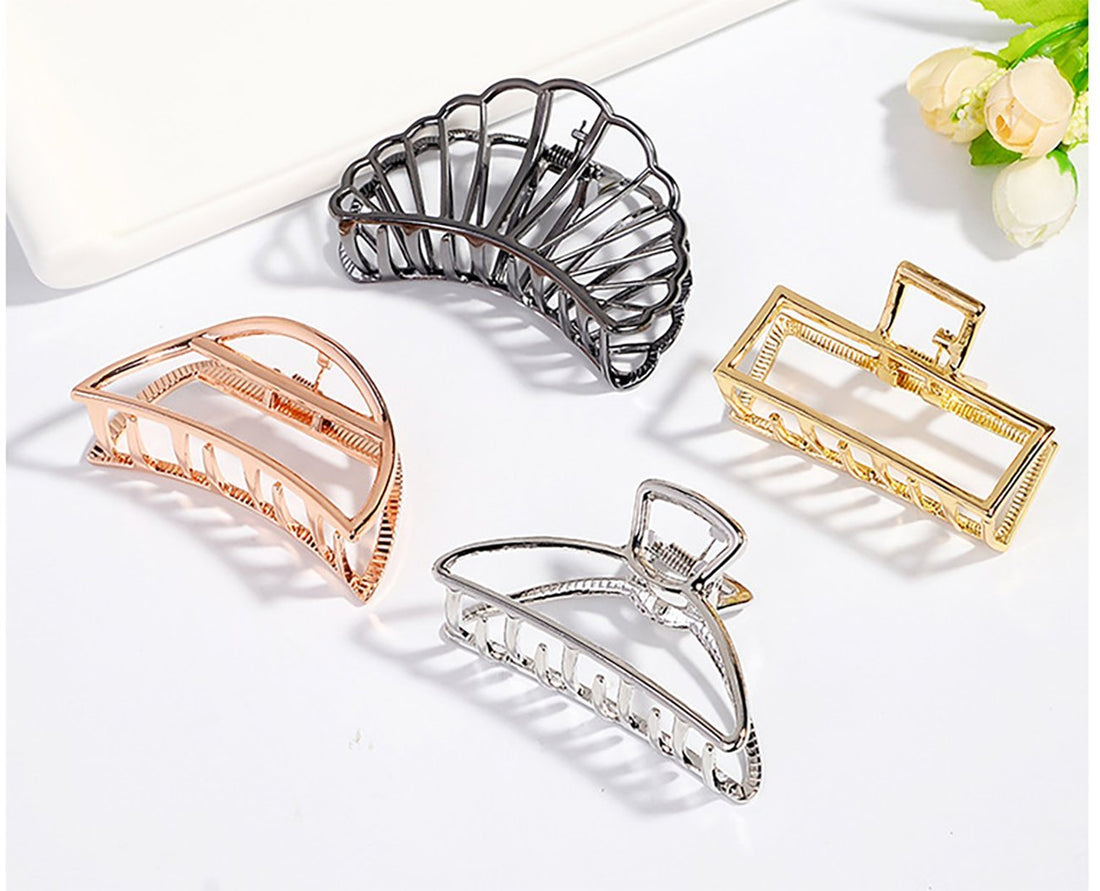 Fodattm Triangle, Silver: Vintage Metal Hair Claw Hair Jaw Clips Hair Clamp Accessories For Girls Women (Triangle, Silver)