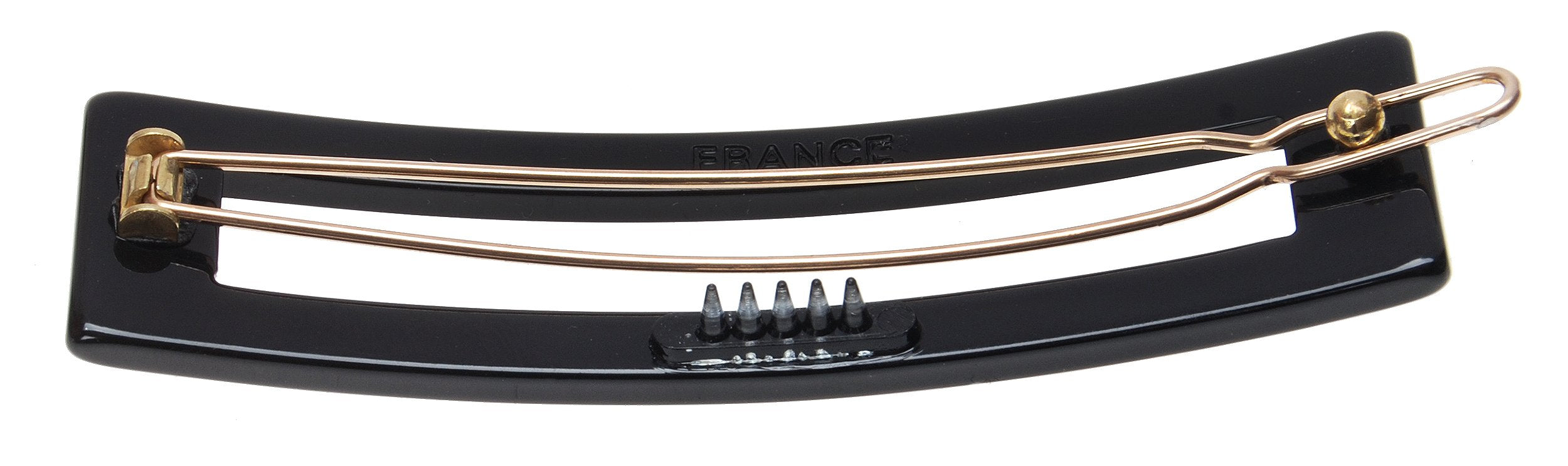 Black : France Luxe Cutout Rectangle Tige Boule Barrette - Black