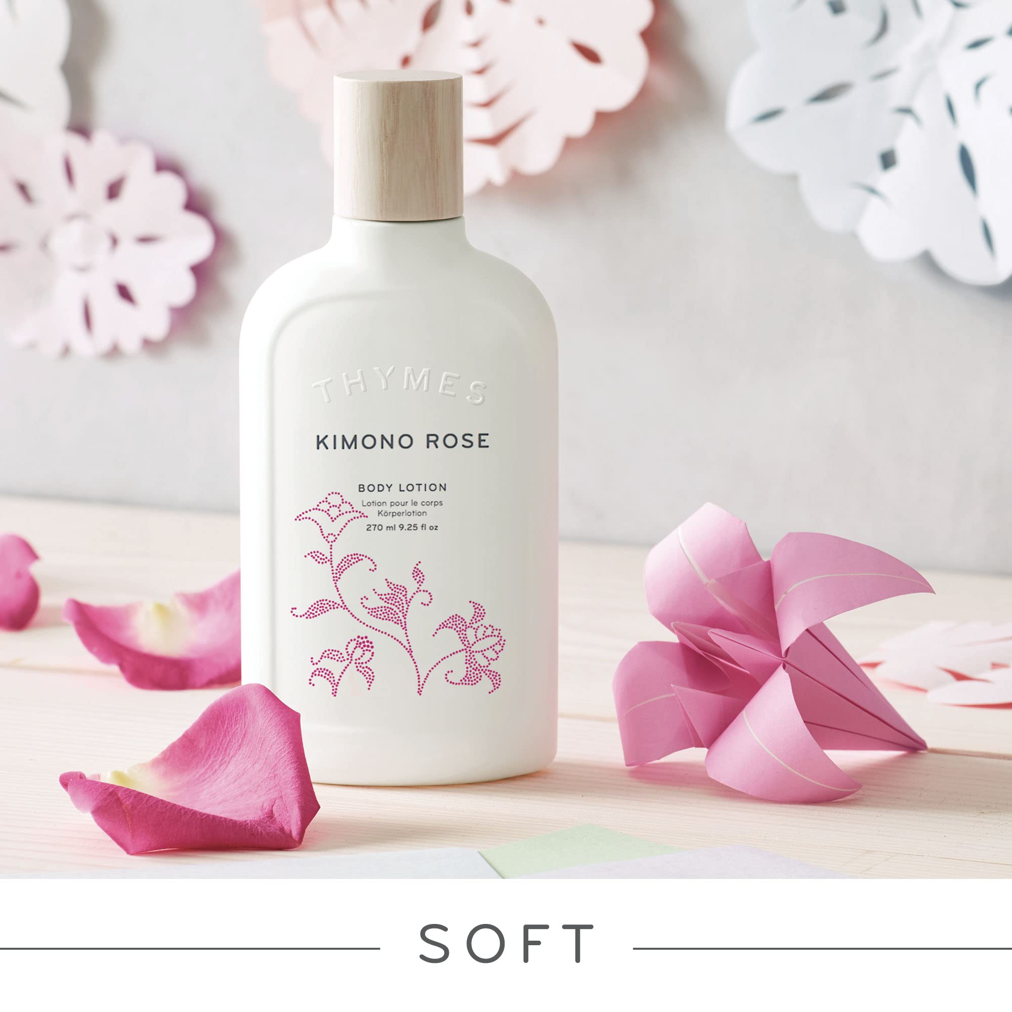 Thymes - Kimono Rose Luxurious Bath Soap - Hydrating Vanilla Rose Scented Bar Soap - 6 ounce