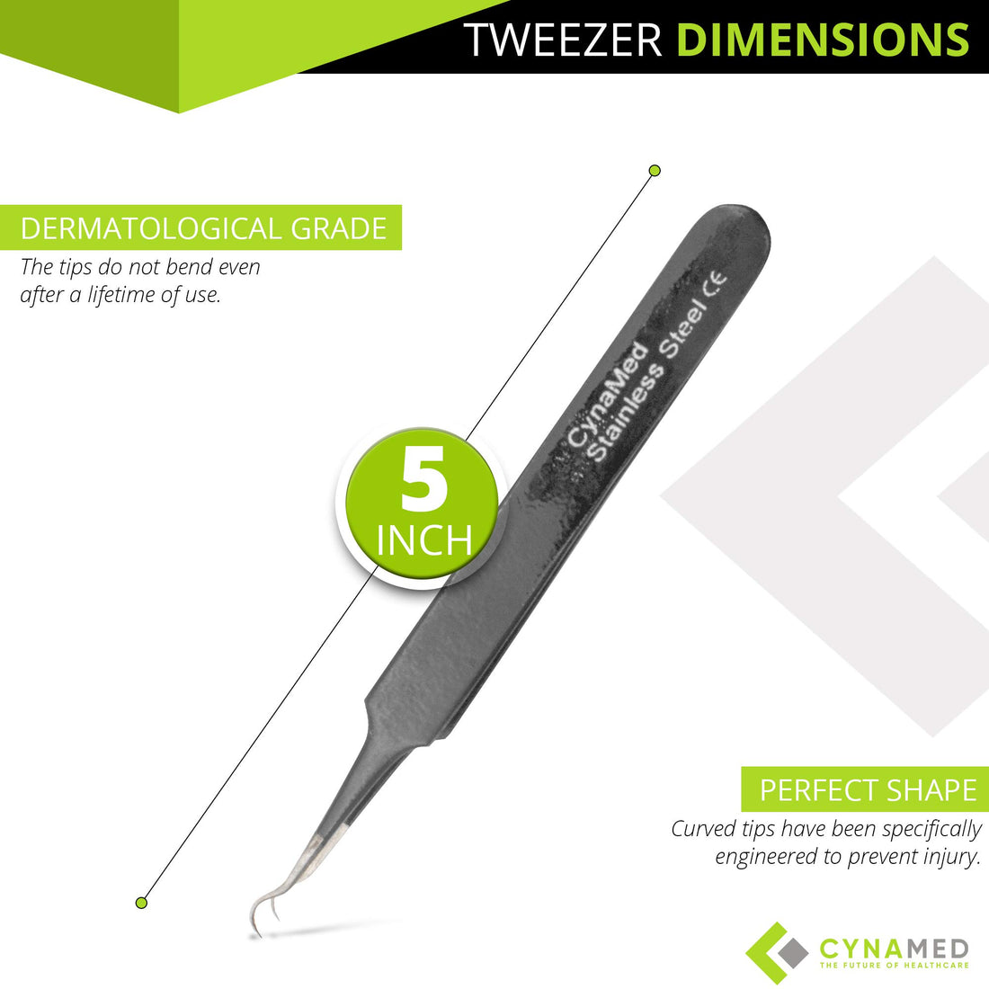 Blackhead Tweezer - Professional Curved Steel Tip Surgical Comedone & Splinter Extractor By Rapid Vitality. Ideal Blemish & Acne Remover Tool Means Flawless Facial Skin (Black)