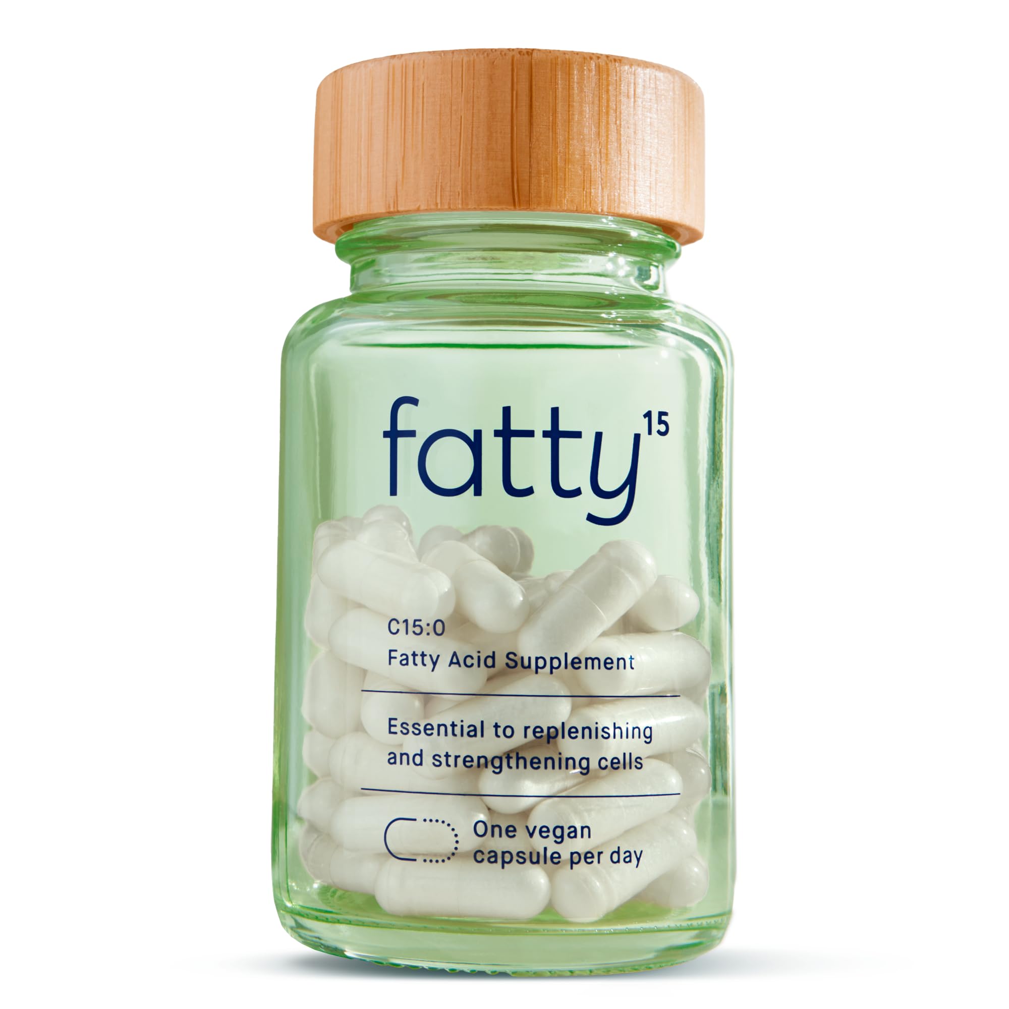 Fatty15 Pure C15:0 Pentadecanoic Acid Supplement - 3X Cellular Benefits of Omega-3 - Longevity Supplement - Supports Gut & Liver Health - Vegan-Friendly Capsule 90 Count