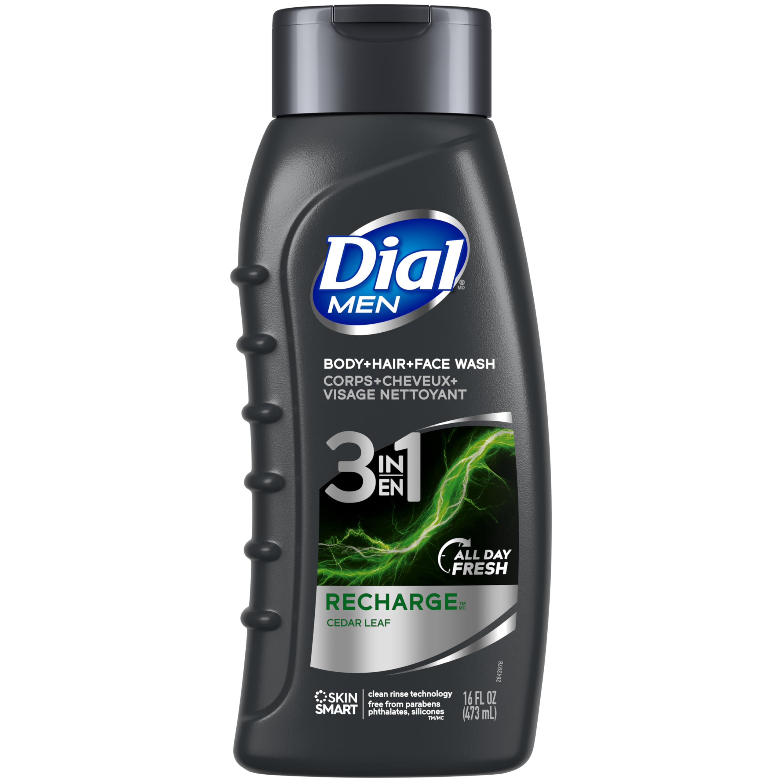 Dial For Men 3-in-1 Hair + Body + Face Wash, Recharge...