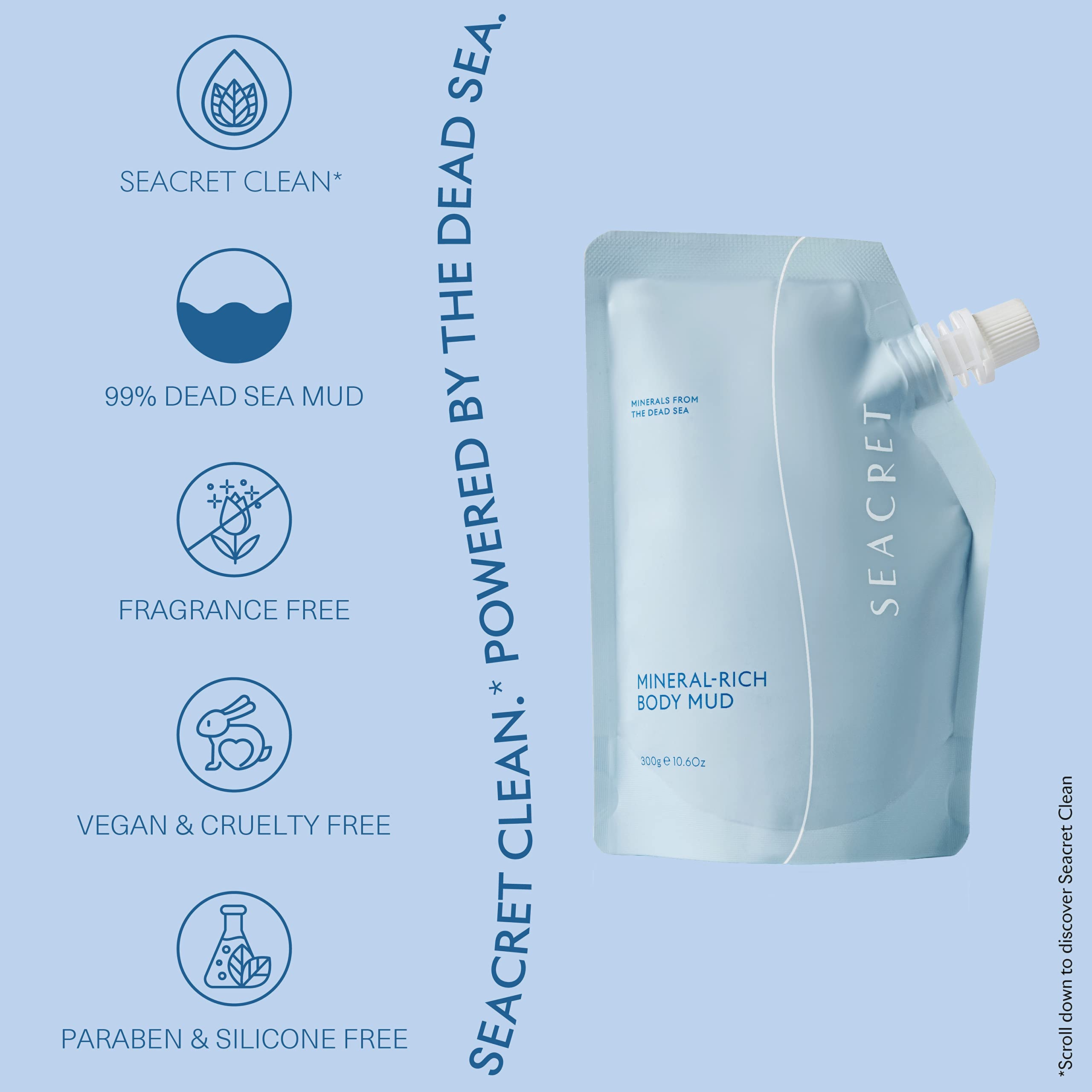 SEACRET Dead Sea Mud - Mineral Rich Body Mud Treatment (Concentration of 99%) Removes Excess Oil and Dead Skin Cells (10.6 oz.)