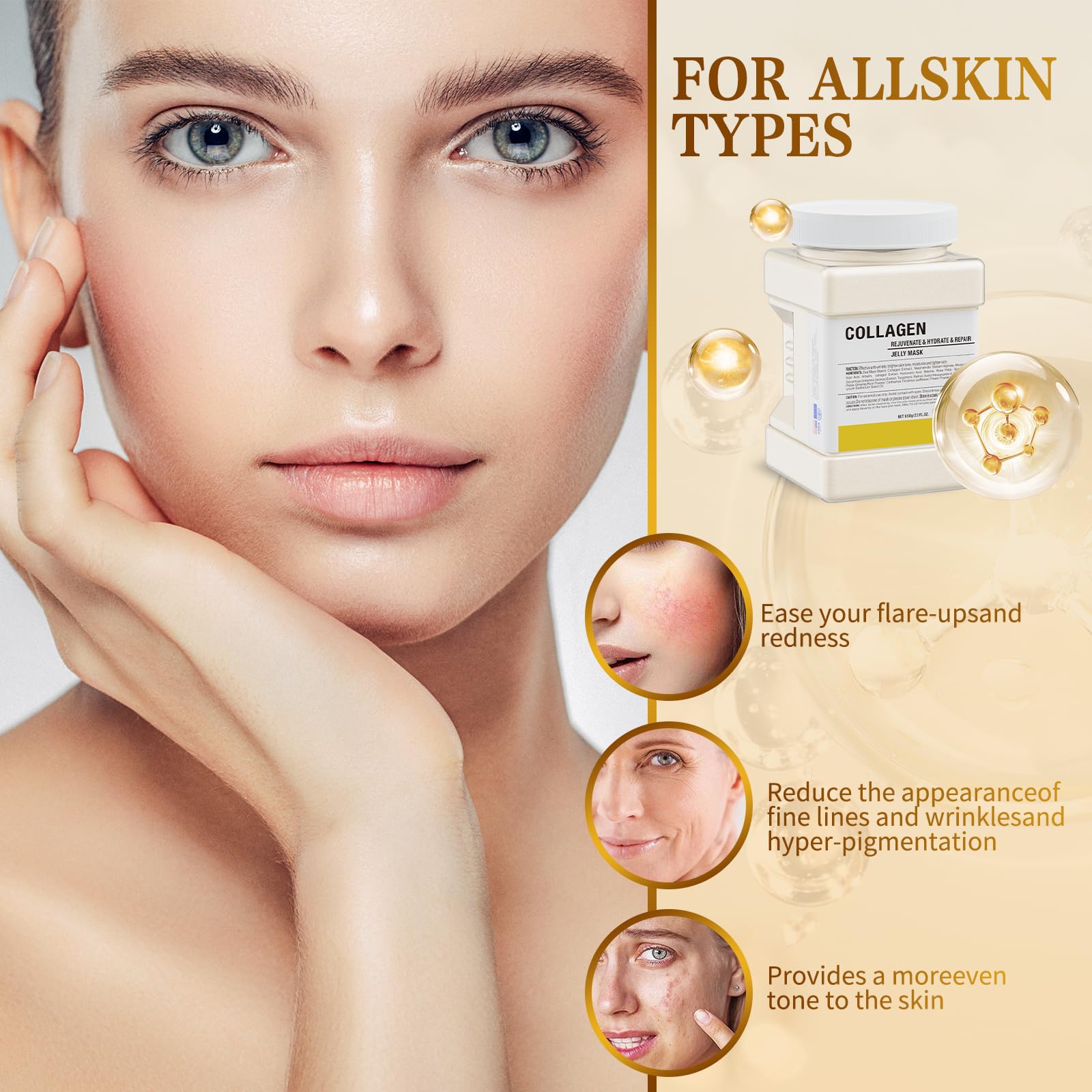 Truvenum Jelly Mask Powder for Facials Professional - Collagen Firming & Moisturizing Face Mask Skin Care, Hydrojelly Mask, Peel Off Jelly Masks for DIY Spa 23 Fl Oz