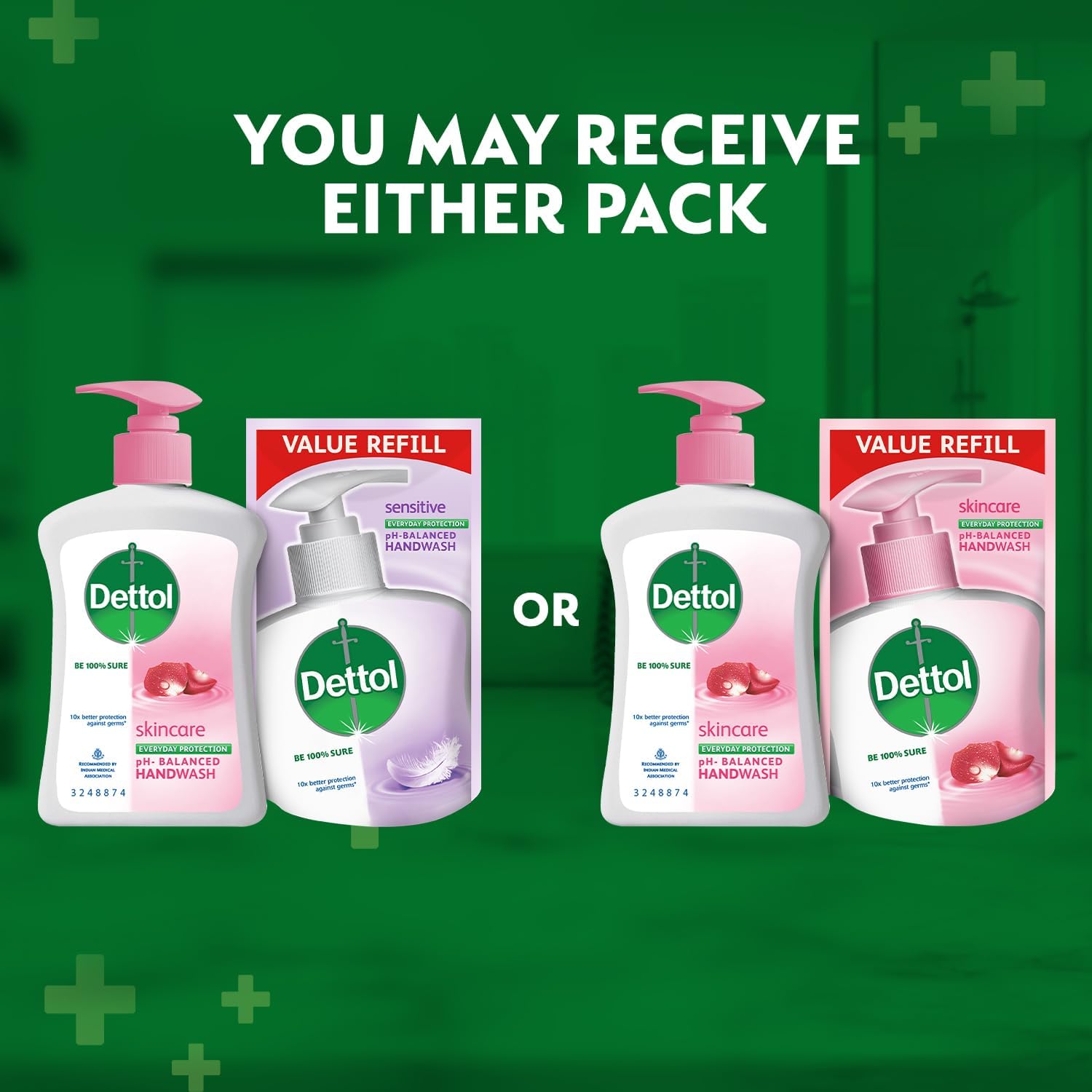Dettol Liquid Handwash (Skincare) - 200 ml with Free Liquid Handwash - 175 ml (Any Variant)
