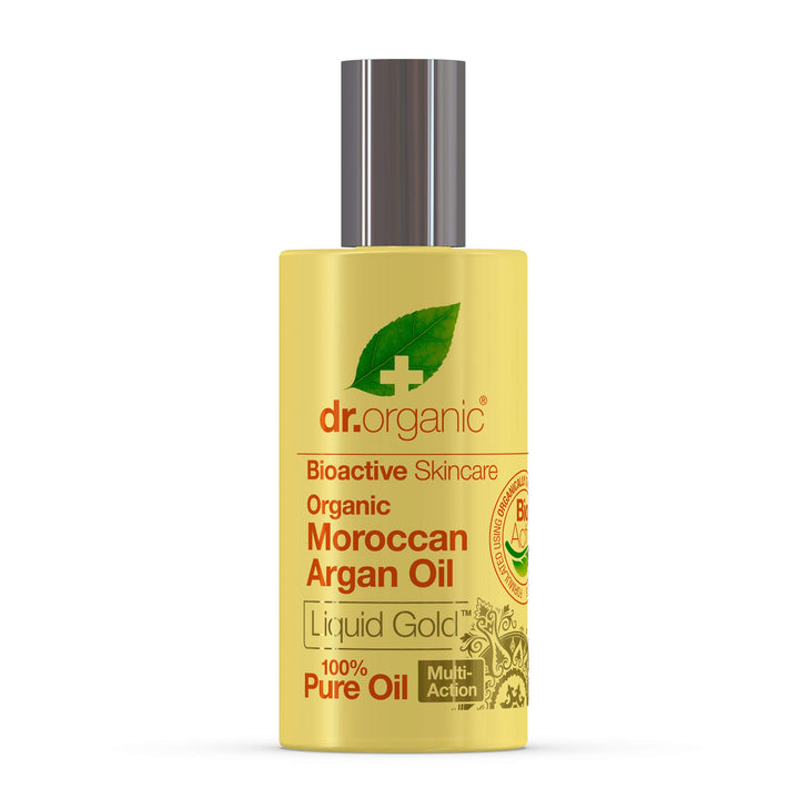 DR ORGANIC Moroccan Argan Oil 100% Pure Oil, Replenishing, For Hair, Skin & Nails, Mens, Womens, Natural, Vegan, Cruelty-Free, Paraben & SLS-Free, Organic, 50ml, Packaging may vary