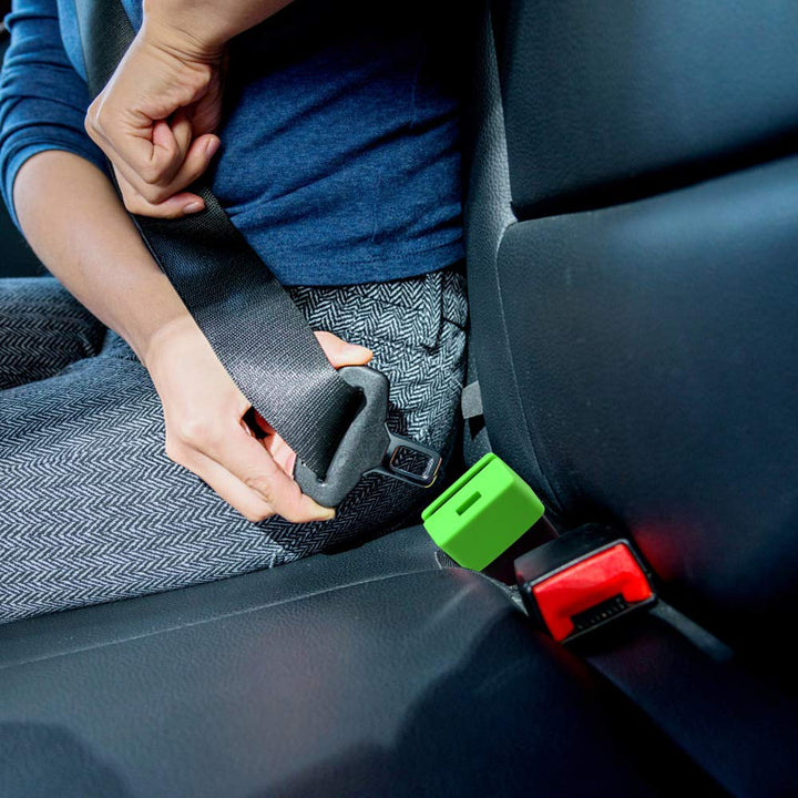 Morlike Silicone Seatbelt Secure Buckle Safety Cover Lock | Keep Children Safe in Car Seat and Prevent Kids from Accidentally Unbuckling | Buckle Guard Fits Almost Vehicles(Green, 2 Pack)