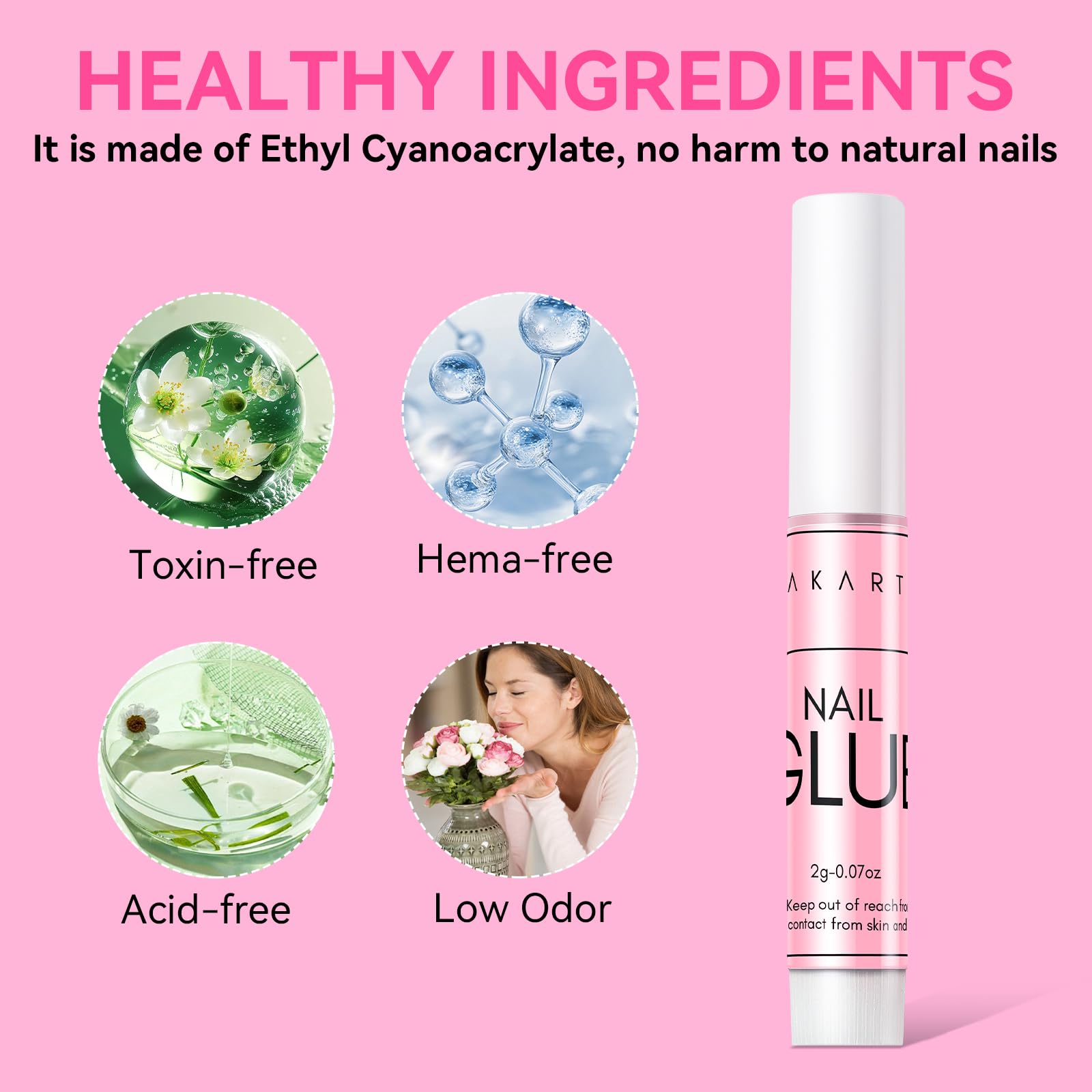 Makartt Super Strong Nail Glue for Press On Nails: Professional Acrylic Nails Nail Adhesive Bond Nail Tips Glue for Stick On Nails Long Lasting Nail Glue for Fake Nails Broken Nails Repair 10Pcs