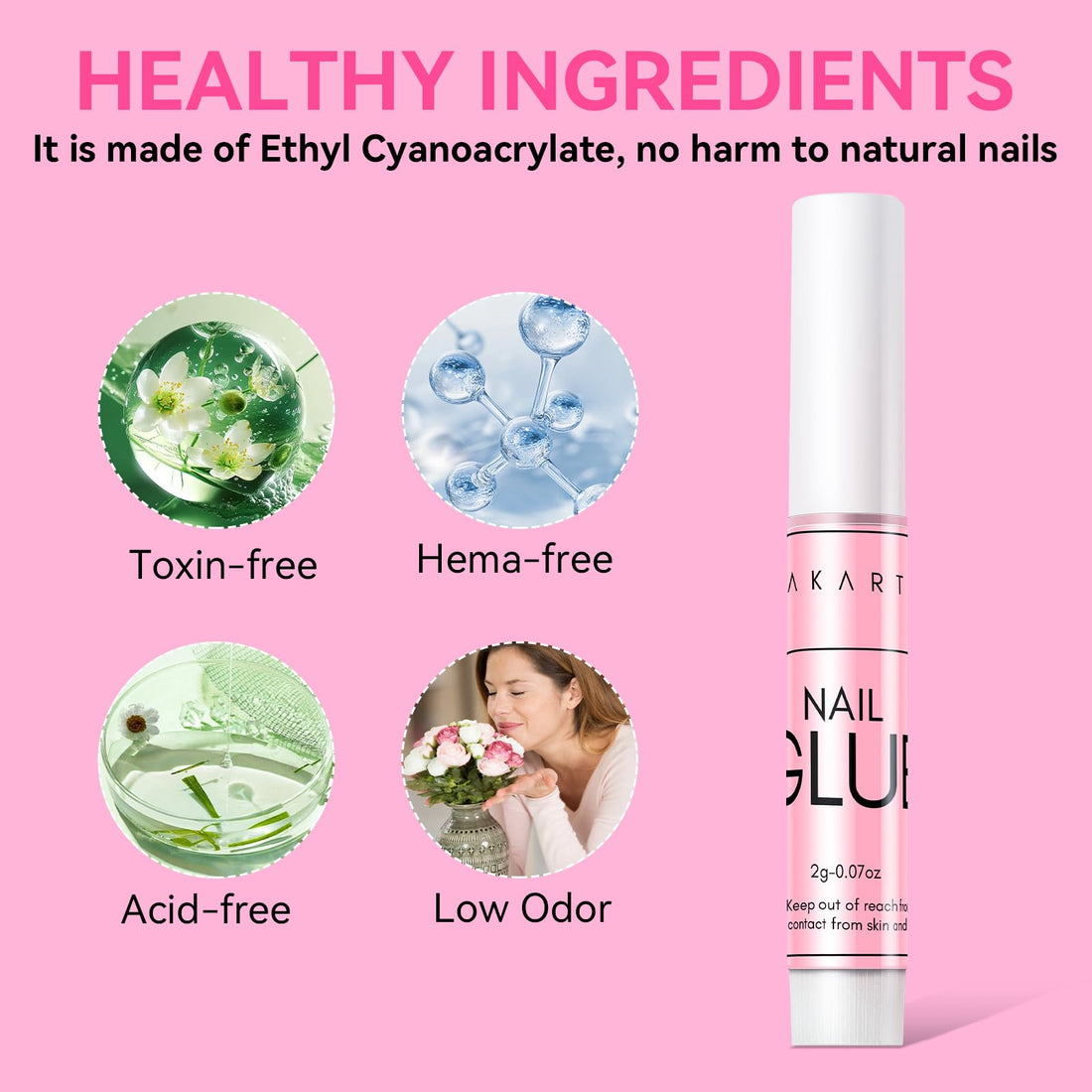 Makartt Super Strong Nail Glue for Press On Nails: Professional Acrylic Nails Nail Adhesive Bond Nail Tips Glue for Stick On Nails Long Lasting Nail Glue for Fake Nails Broken Nails Repair 10Pcs