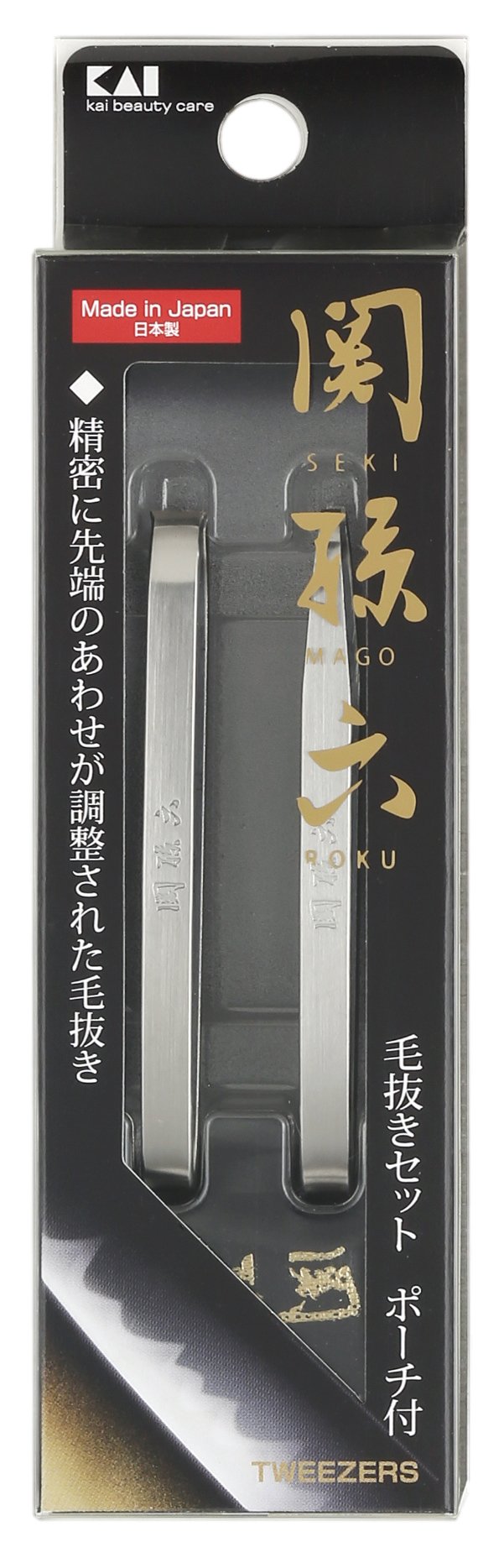 Kai HC1834 Seki Magoroku Tweezer Set (with Pouch), 100 g