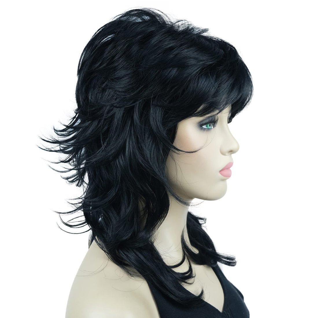 #1: Lydell Long Soft Shaggy Layered Blonde Ombre Classic Cap Full Synthetic Wigs #1 Black