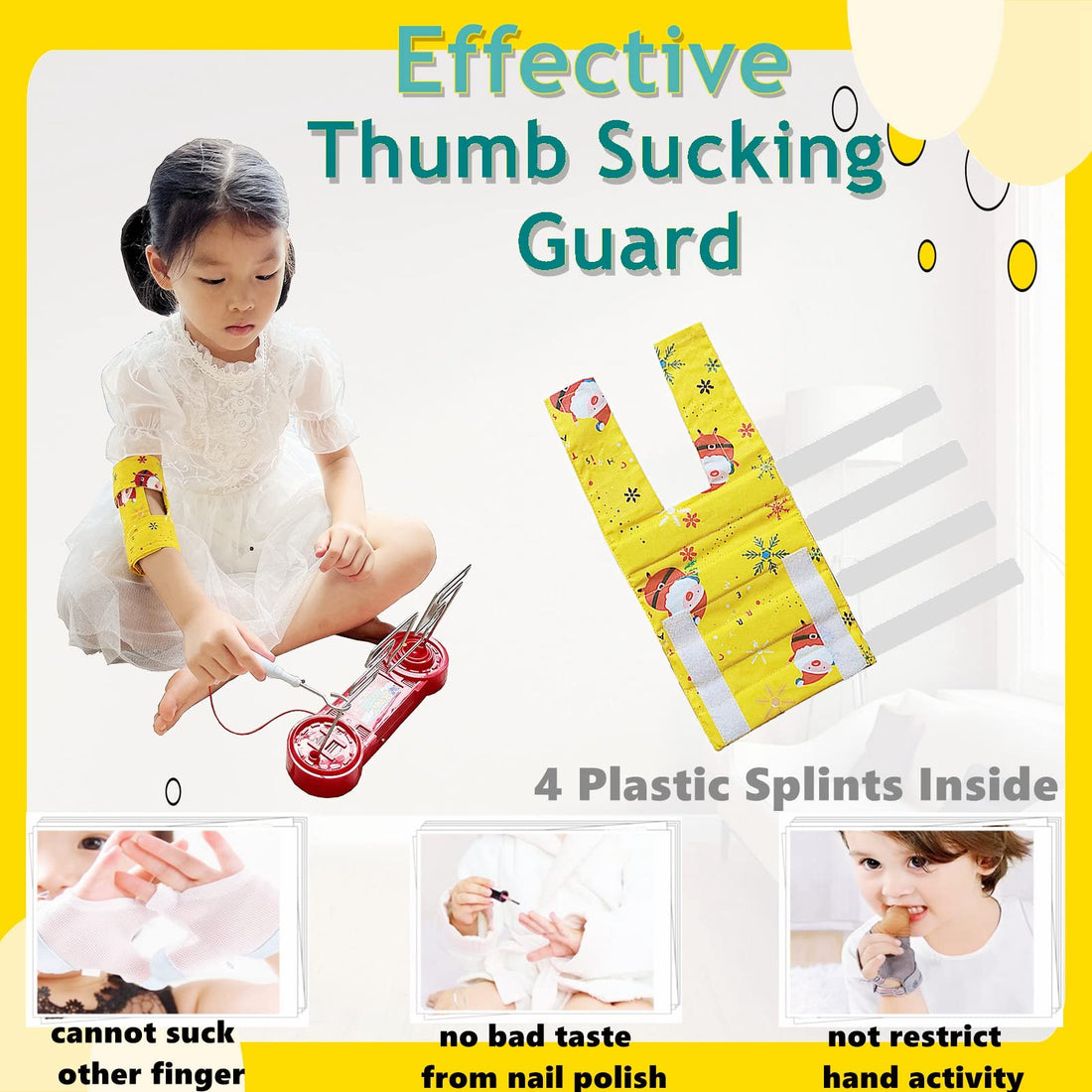Heyshapeing Thumb Sucking Stop for Kids (Age 1-7) Prevent Hand-to-Face Habits Thumb Guard for Toddlers Glove, Small