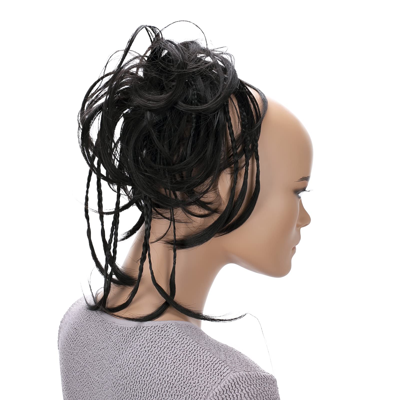 Black Brown # 3 G17D: Prettyshop Hairpiece Hair Rubber Scrunchie Scrunchy Updos Voluminous Wavy Messy Bun Black Brown # 3 G17D