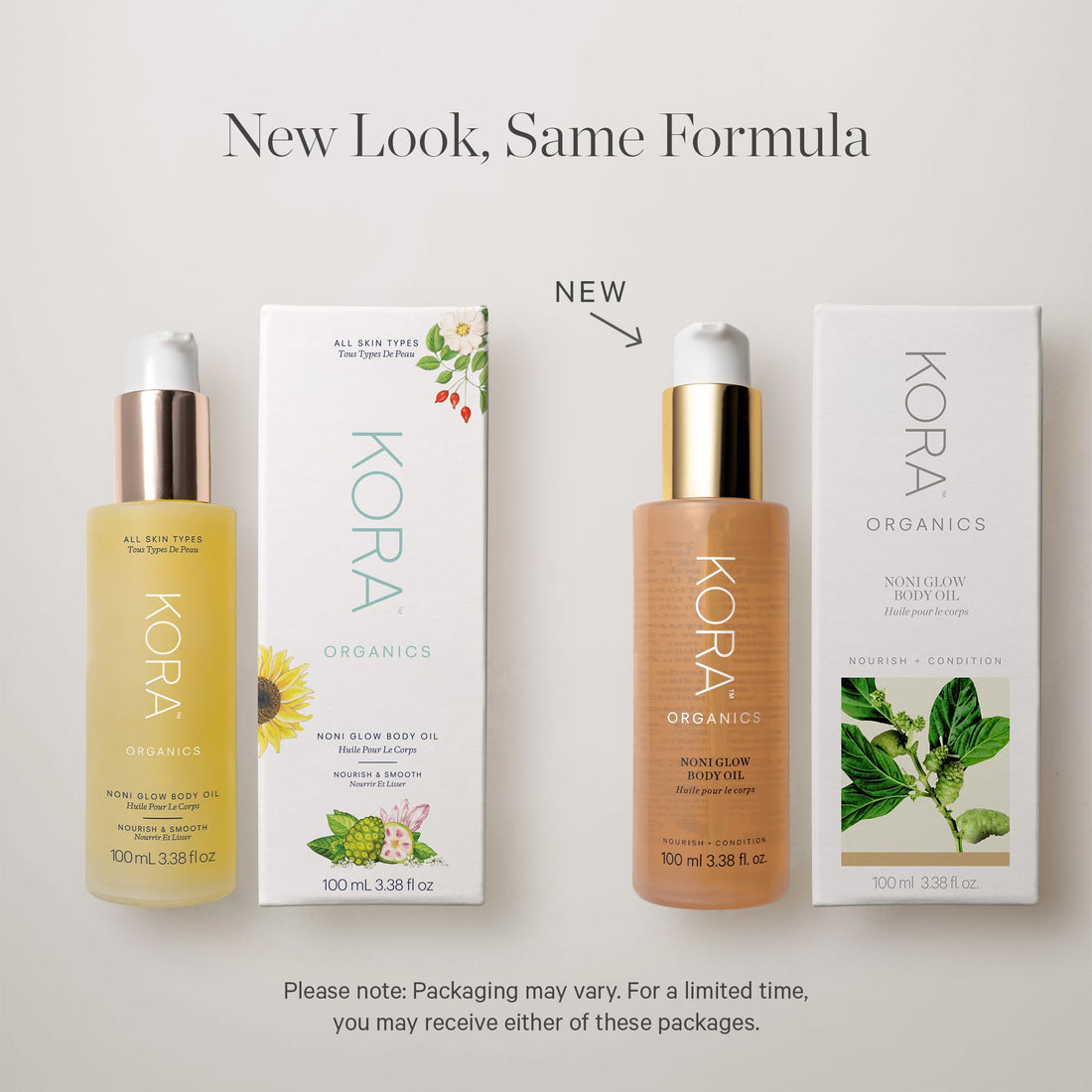 KORA Organics Noni Glow Body Oil, Nourish and Smooth Skin, Certified Organic, Cruelty Free, 3.38 oz