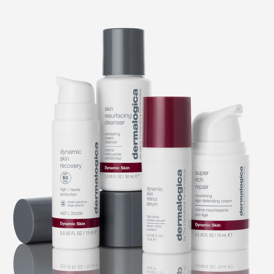 Dermalogica Skin Aging Solutions Kit, Anti Aging Skincare Set - Includes: Face Cleanser, Serum, Moisturizer with SPF, and Cream, Travel Size