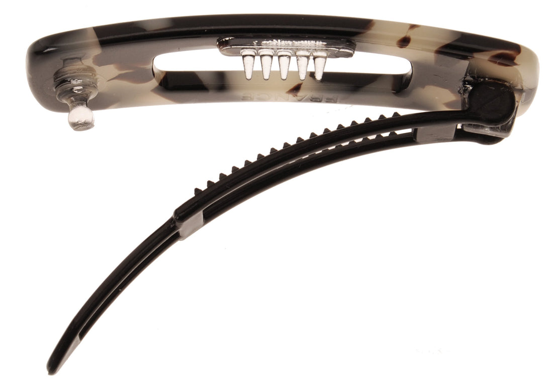 Ivory Tokyo : France Luxe Mini Cutout Rectangle on Plastic Tige Boule Barrette - Ivory Tokyo