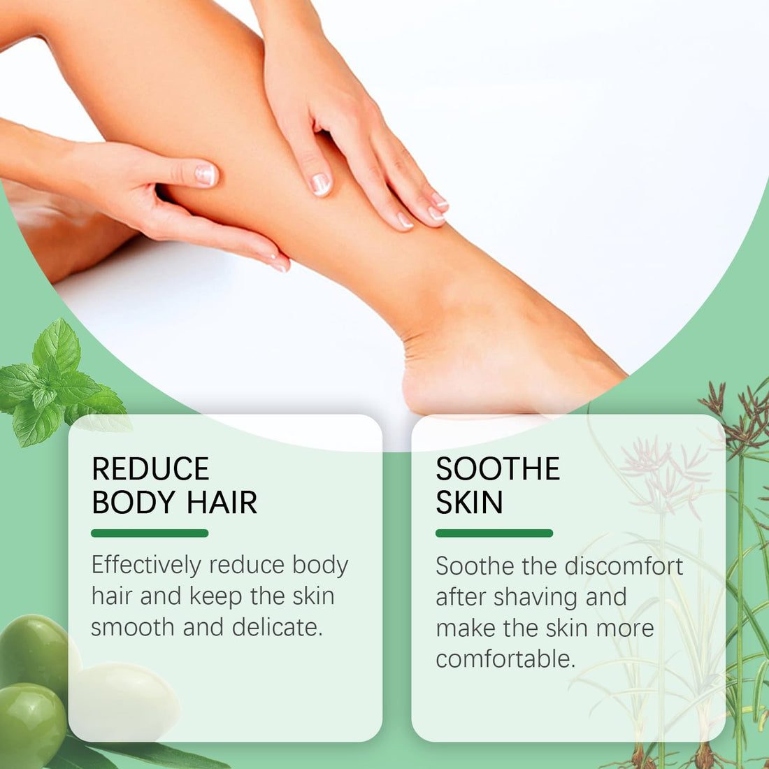 2PCS Cyperus Rotundus Oil, Cyprus Oil Natural Nut Grass Oil for Reducing Body Hair Growth, Cyperus Rotundus Oil Organic, Reducing Body Hair Growth, Smooth Skin & Hair Removal, Moisturizing & Soothing