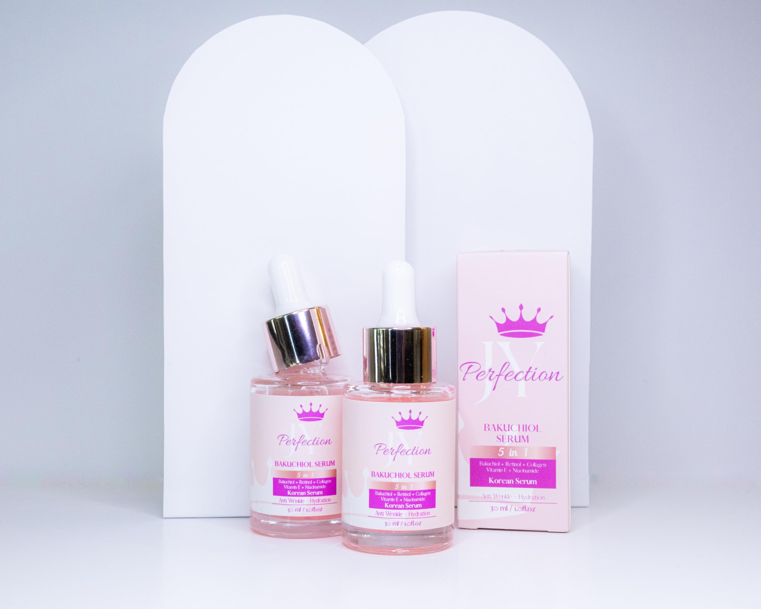 JY Perfection - Face Serum,Anti-Aging Serum, Reduces Fine Line and Wrinkles, Hydrates Skin, Bakuchiol, Retinol, Collagen, Vitamin E, Niacinamide, For All Skin Types,100% Natural Vegan 30mL / 1 oz