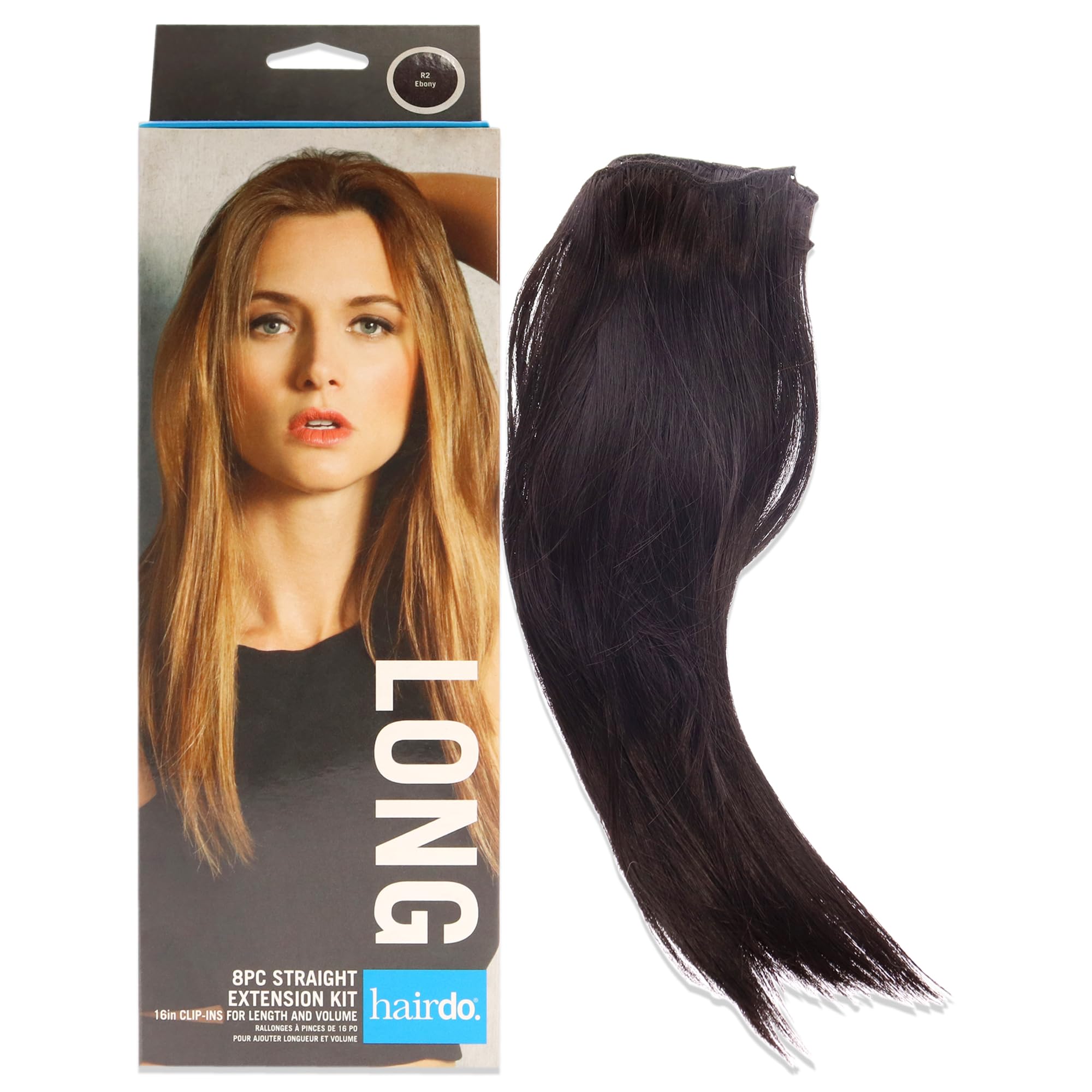 Hairdo Straight Extension Kit - R2 Ebony For Women 8 x 16 Inch Hair Extension