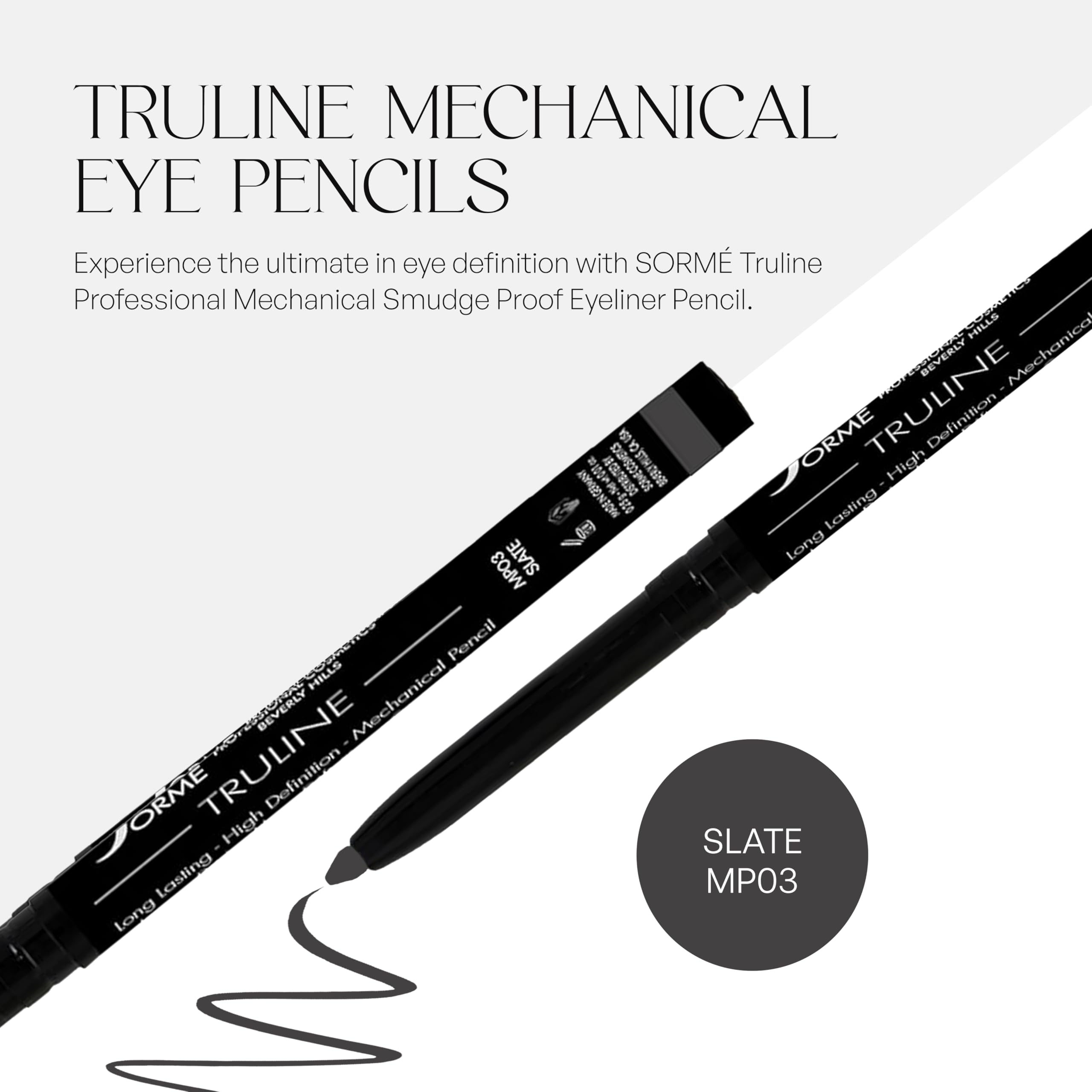Sorme Cosmetics Truline Mechanical Eyeliner Pencil, Stone, 0.1 Ounce