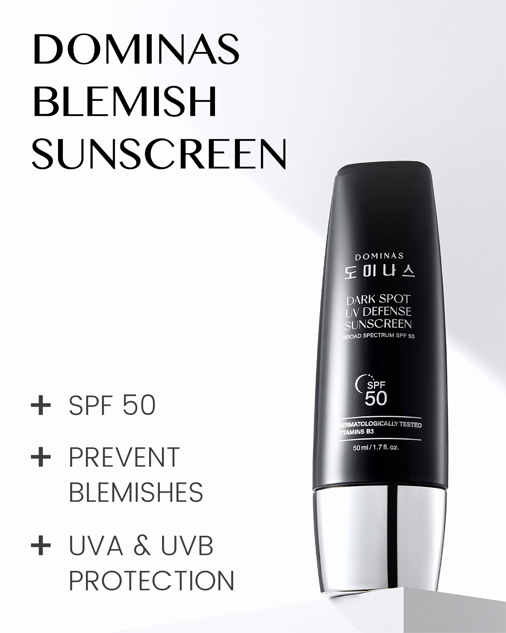 Tone Correction Korean Sunscreen (1.7fl oz) - No White Cast, Non-Greasy, SPF 50 UV Defense Hydrating Sunblock, Lightweight Protection Sunblock for Face & Body. Korean Skin Care. Niacinamide, Panthenol