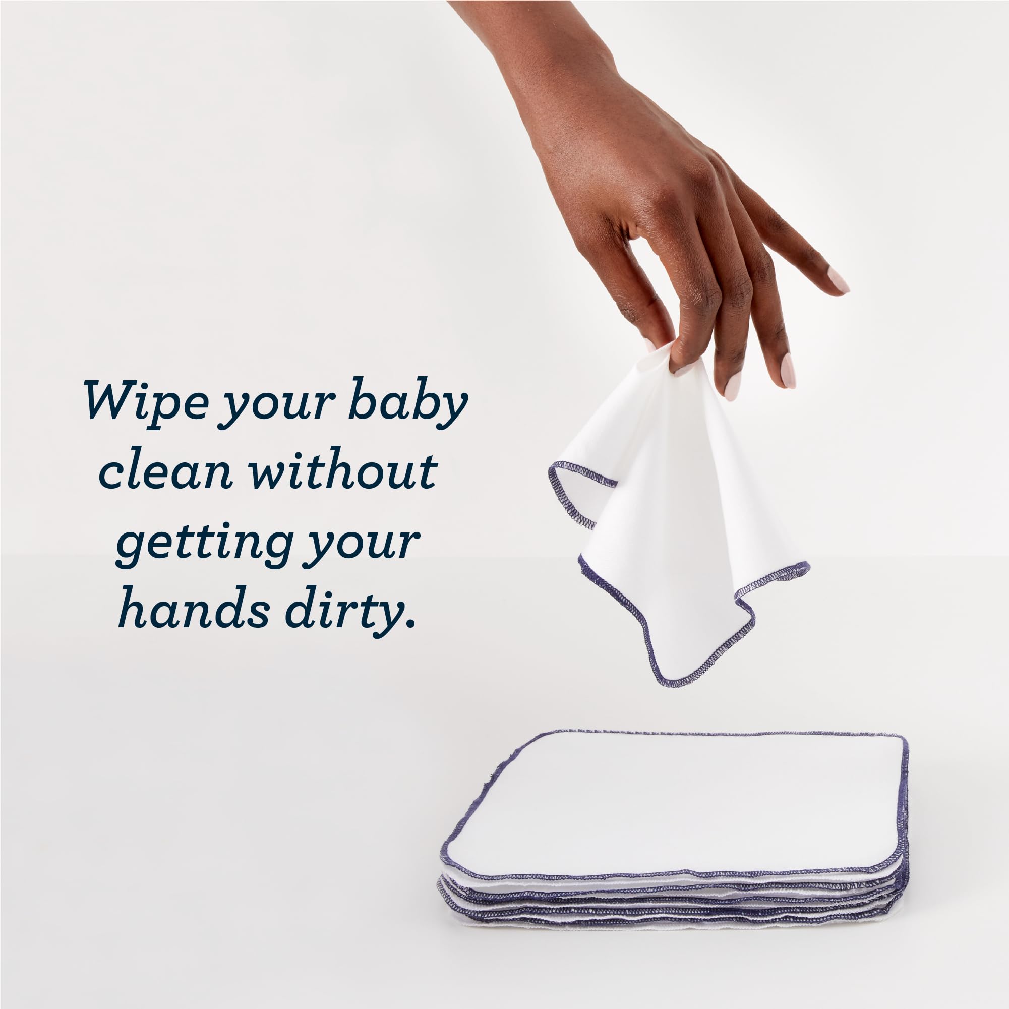 Esembly Wipe Ups, Organic Cotton Reusable Baby Wipes, Soft and Sturdy Washable Cloth Diaper Wipes, One Size, 12-pk