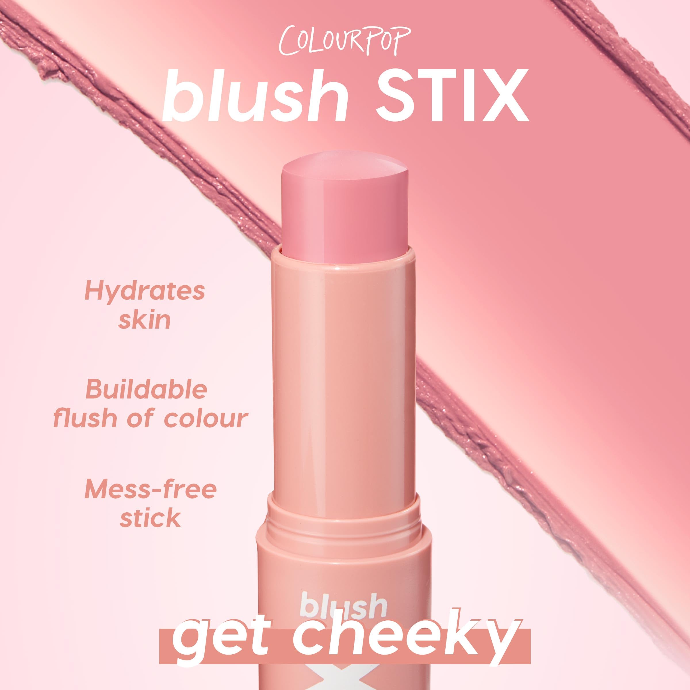 ColourPop Blush Stix - Cream Blush Stick with a Blendable, Hydrating Formula and Natural, Skin-Like Finish - Buildable Cream Blush for Cheeks, Eyes & Lips - Mini Me (0.28 oz)