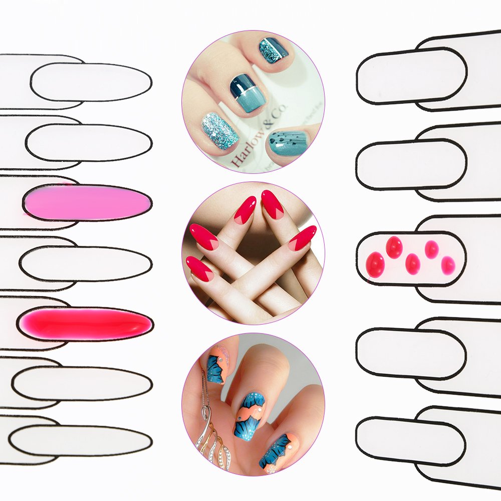 Anself Nail Art Silicone Mat Foldable Washable Table Pad Nail Practice Workspace Design Plate For Stamping Reverse Stamp