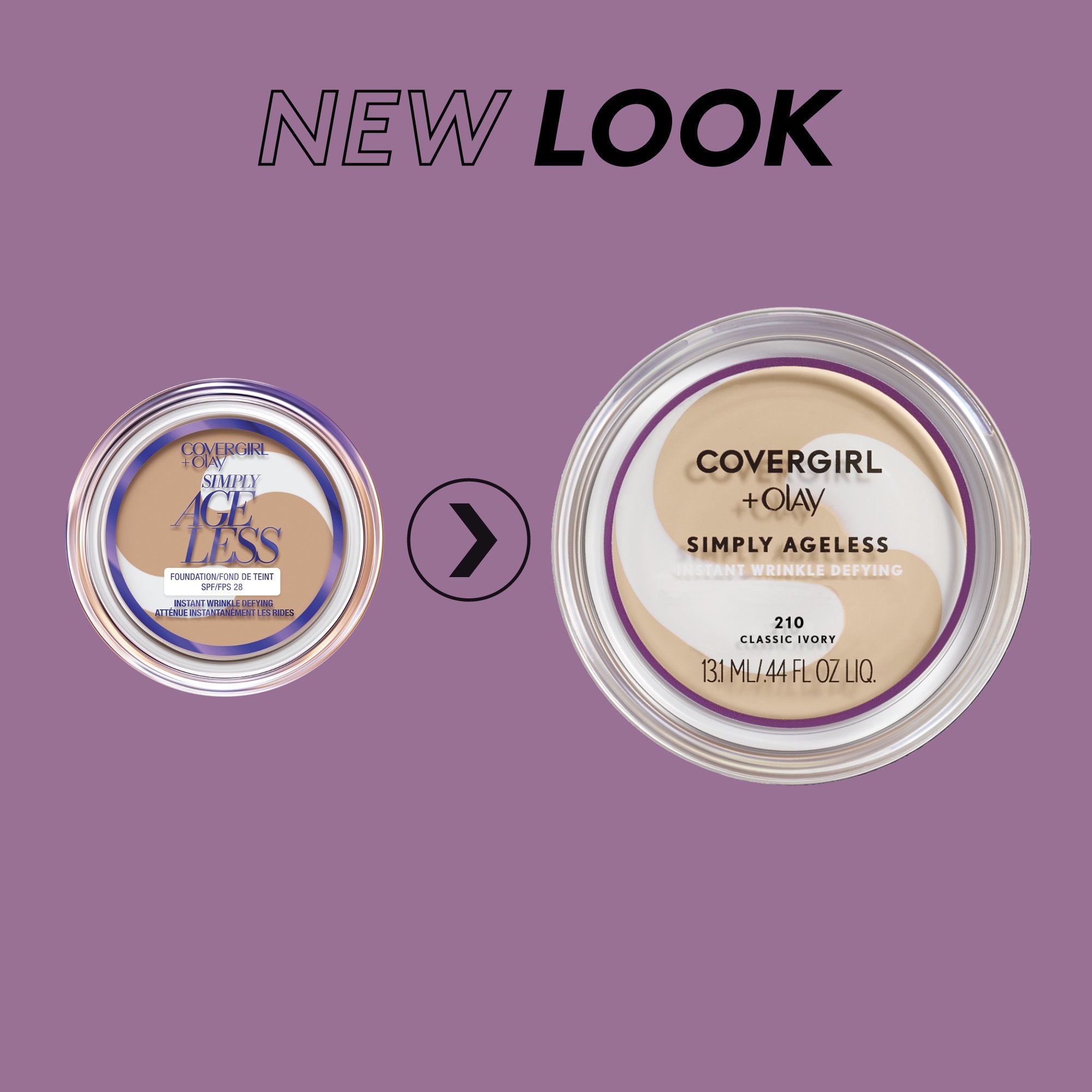 CoverGirl & Olay Simply Ageless Foundation, Creamy Beige 250, 0.40-Ounce Package