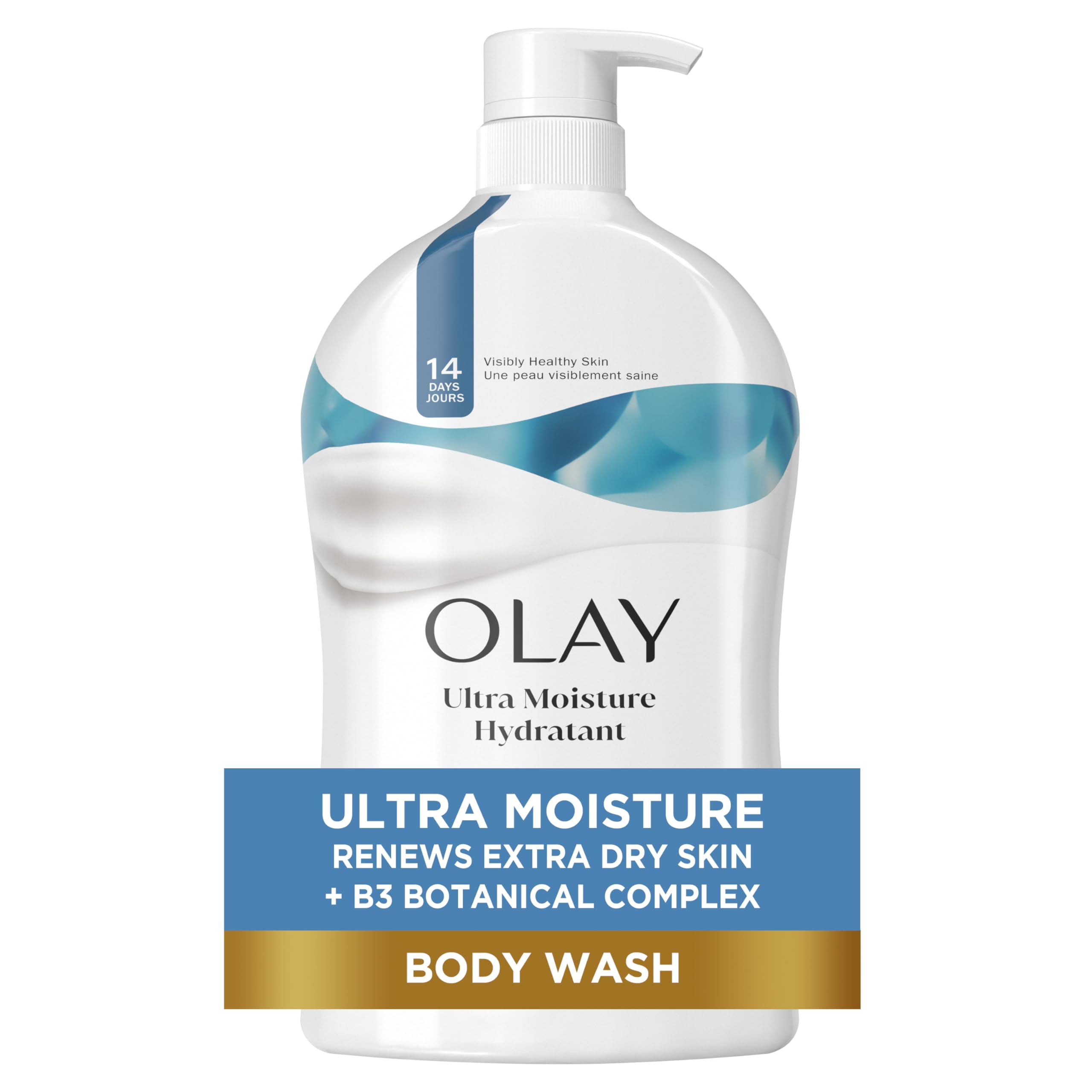 Olay Ultra Moisture Hydrating Body Wash for Extra Dry Skin, 24hr Long Lasting Hydration, Vitamin B3 Complex, Designed for All Skin Types, 33 fl oz