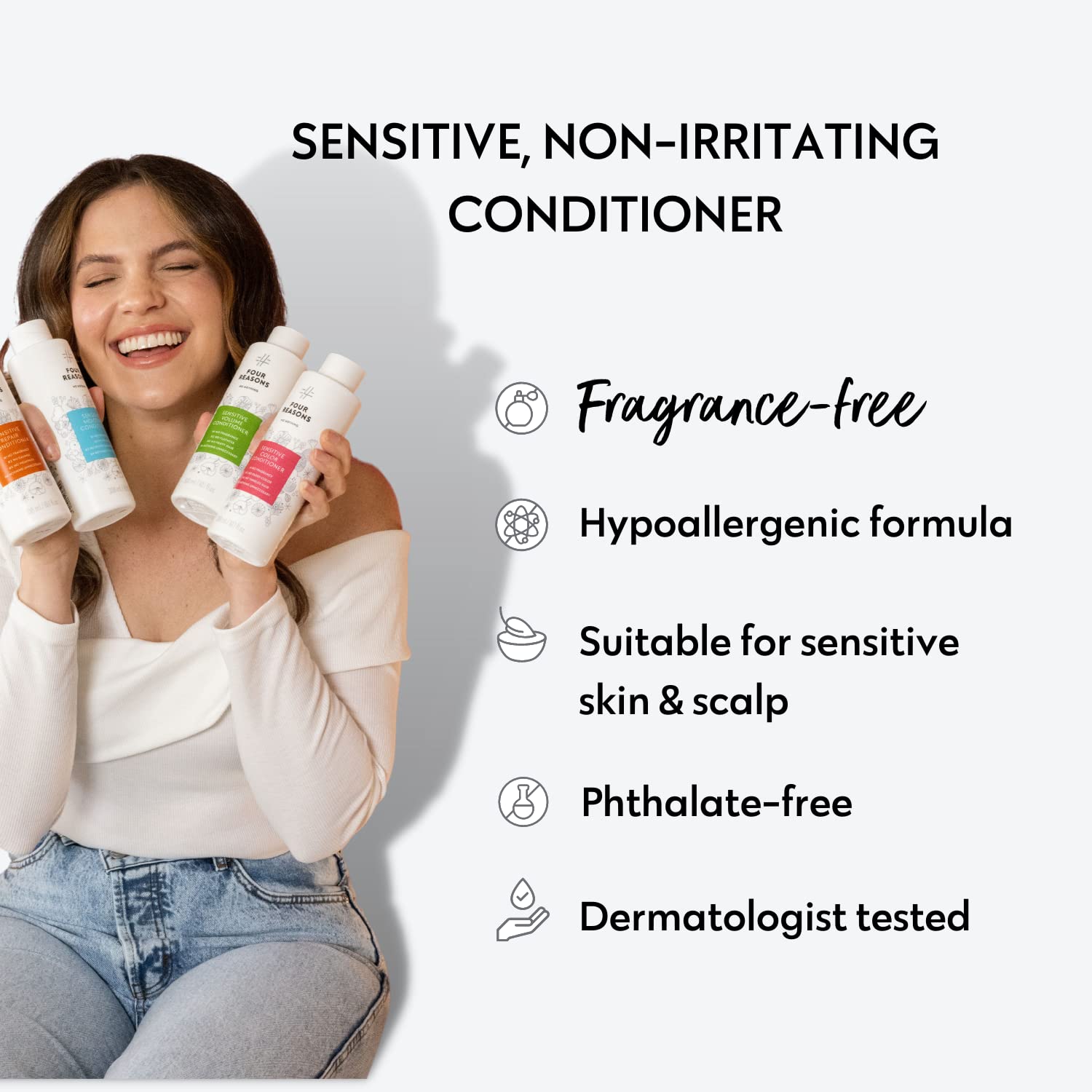 No nothing Very Sensitive Moisturizing Conditioner - For Dry & Damaged Hair – Suitable for Sensitive Skin & Scalp - 100% Vegan, Hypoallergenic, Fragrance Free, Unscented, Paraben Free- 33.8 fl oz.