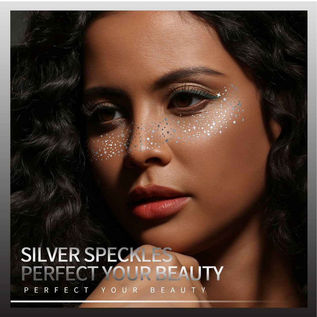 Teenitor Face Glitter Freckles Face Tattoo, 6 Pcs Gold and Silver Glitter Freckles, Sweatproof Waterproof Sparkle Freckles