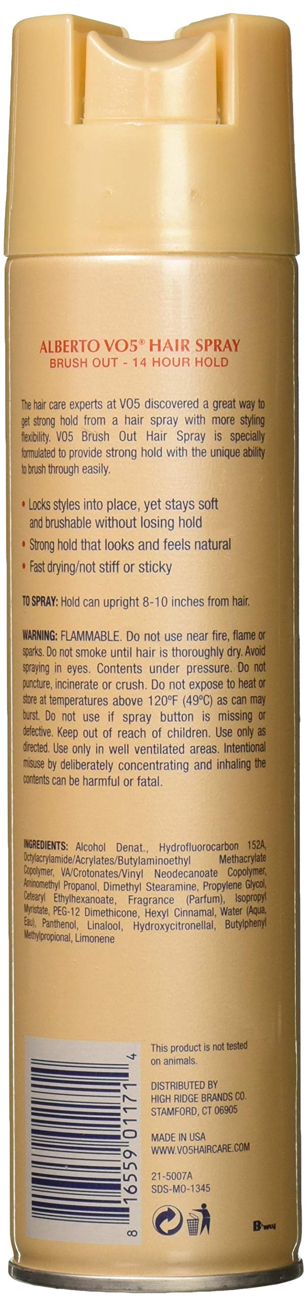 VO5 Brush Out Hair Spray Aerosol, Hard-To-Hold 8.5 oz by Vo5