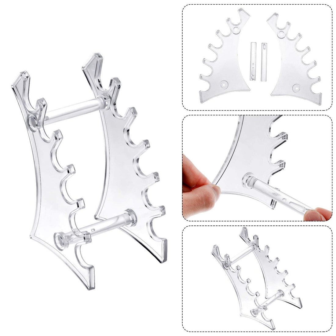 Teling 4 Pieces Pen Display Stand Acrylic pen Holder Clear Pen Stand Rack Organizer Nail Brush Holder Stand for Make Up Brush