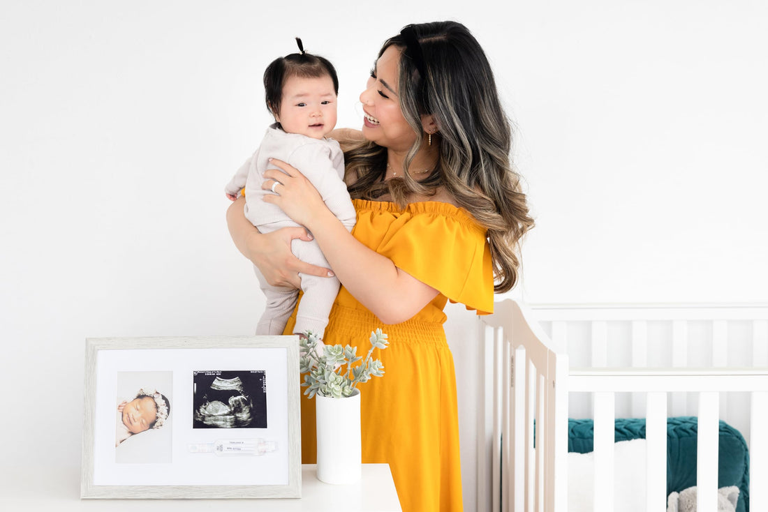 Kate & Milo Rustic Bracelet ID and Sonogram Frame, Rustic Pregnancy Keepsake Picture Frame, Gender-Neutral Nursery Décor