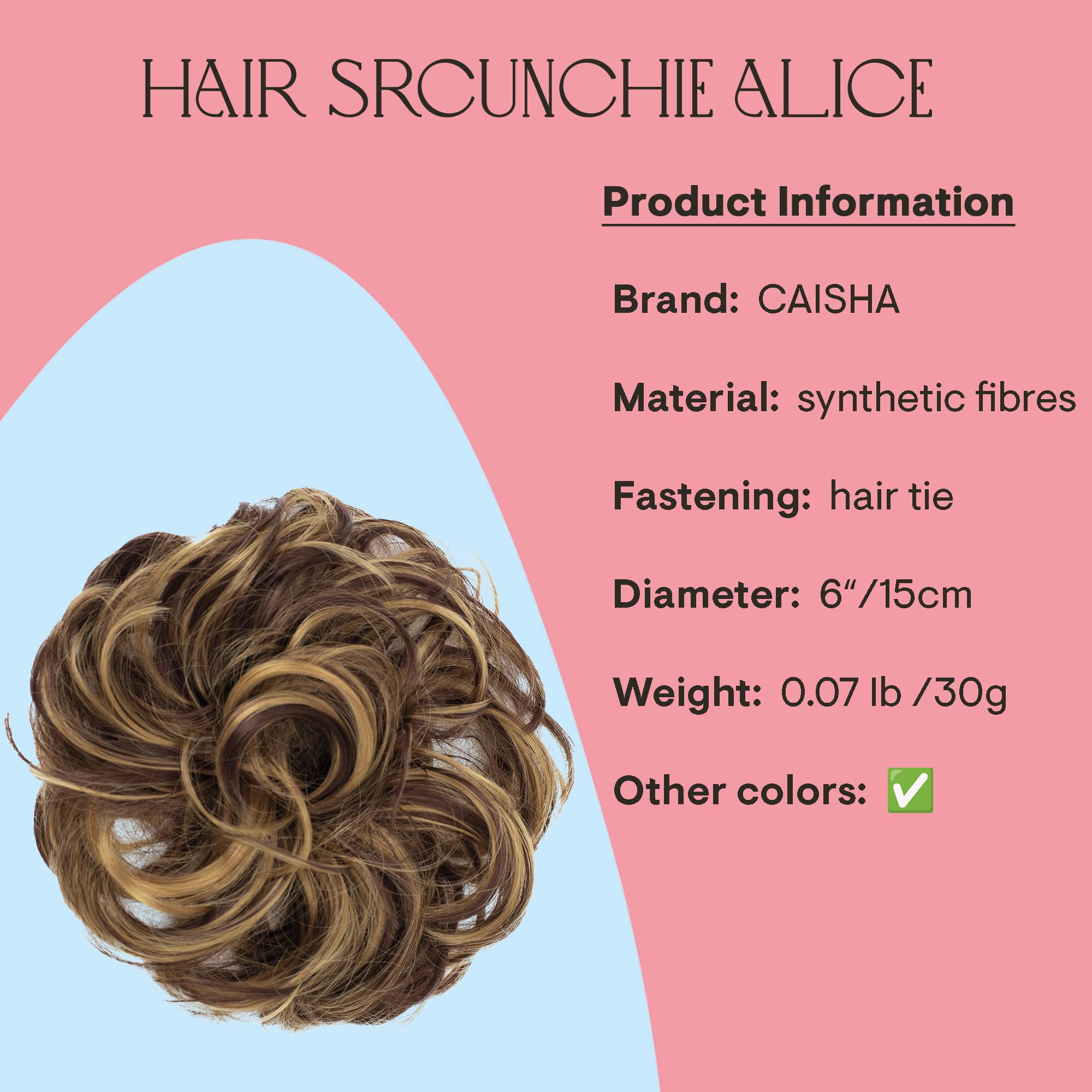 brown mix 32H26 G40A : PRETTYSHOP Scrunchie Scrunchy Bun Up Do Hair piece Hair Ribbon Ponytail Extensions Wavy Curly or Messy Verious Colors (brown mix 32H26 G40A)