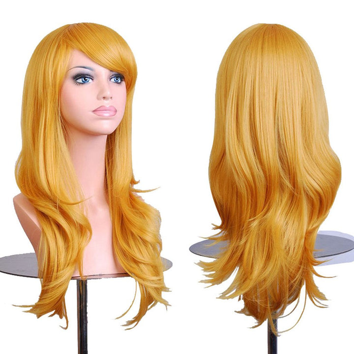 AneShe Wigs 28 Long Wavy Hair Heat Resistant Cosplay Wig for Women (Yellow)