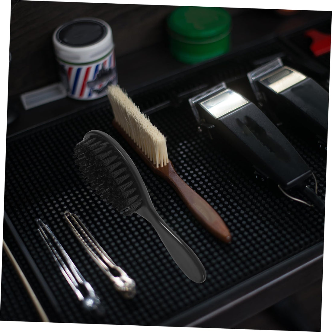 Mikinona 4pcs Beard Brush Cleaning Brush Tools Beard Shaving Brush Beard Care Brush Neck Duster Brush Barber Shop Brush Tool Bristle Brush Face Brush Wood Hair Dust Brush Man