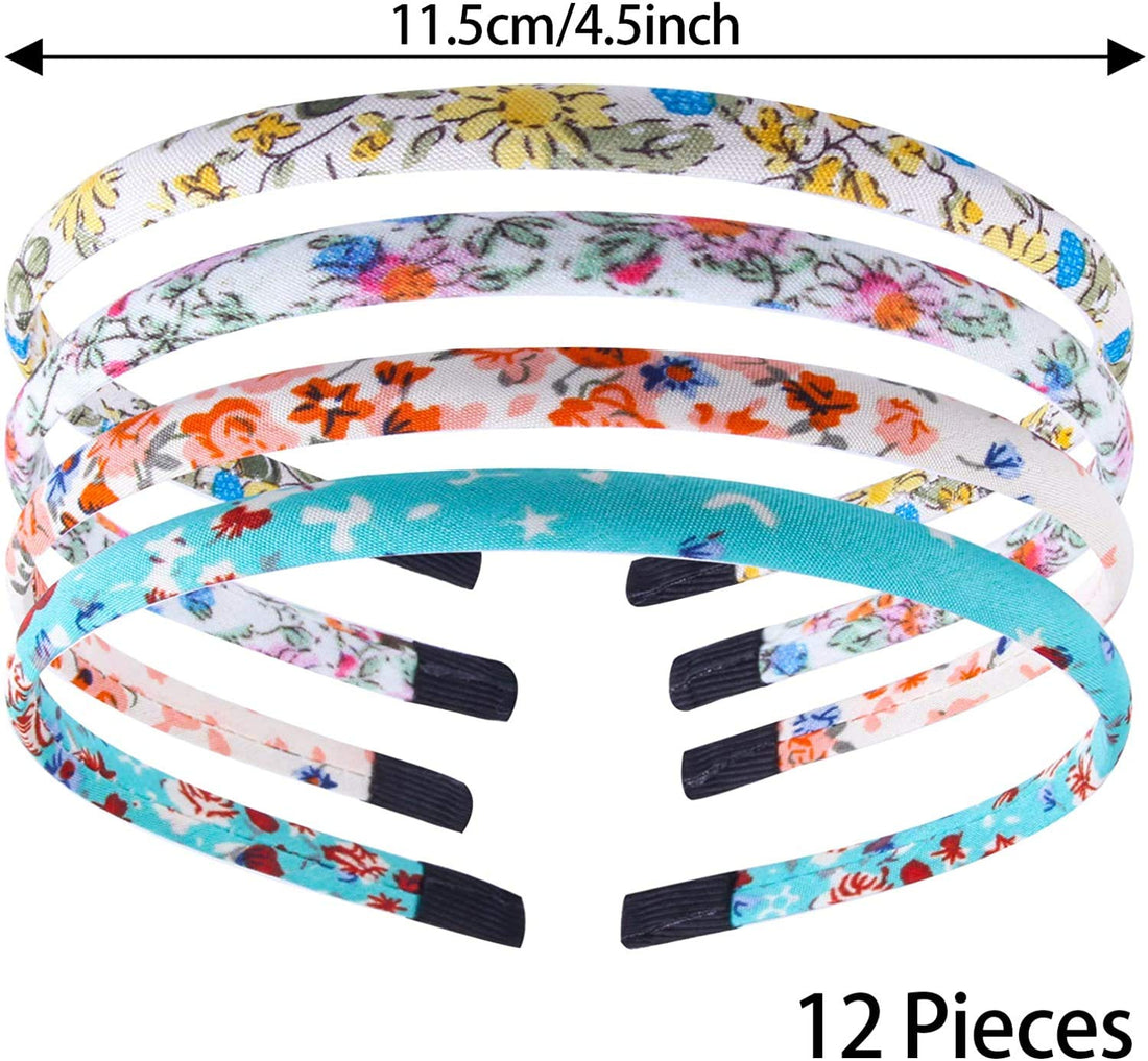 Candygirl Flora Plaid Satin Girls headbands Value Pack (flora)