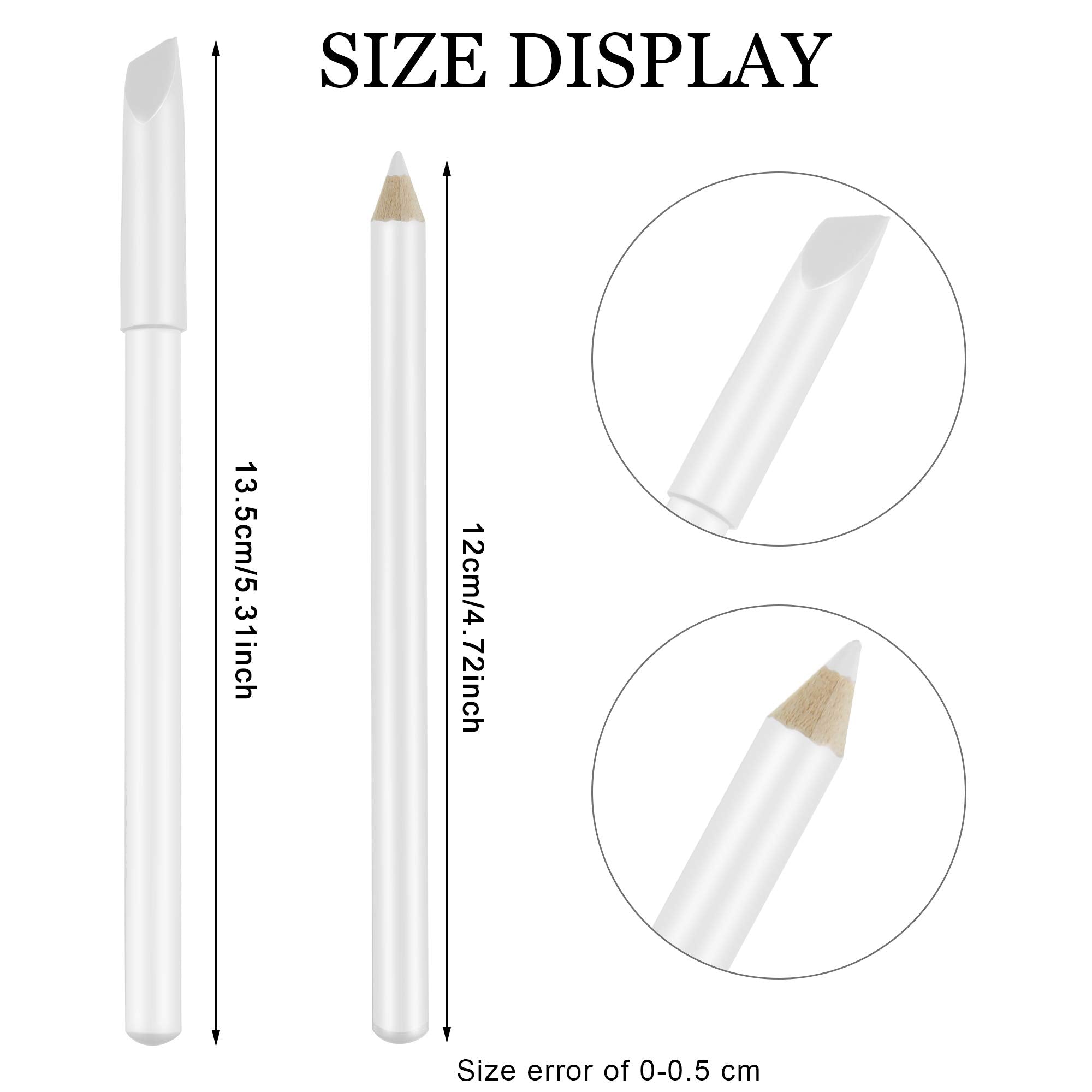 2 Pieces Nail Whitening Pencil 2-in-1 White Nail Pencil DIY Nail Art Manicure with Cuticle Pusher