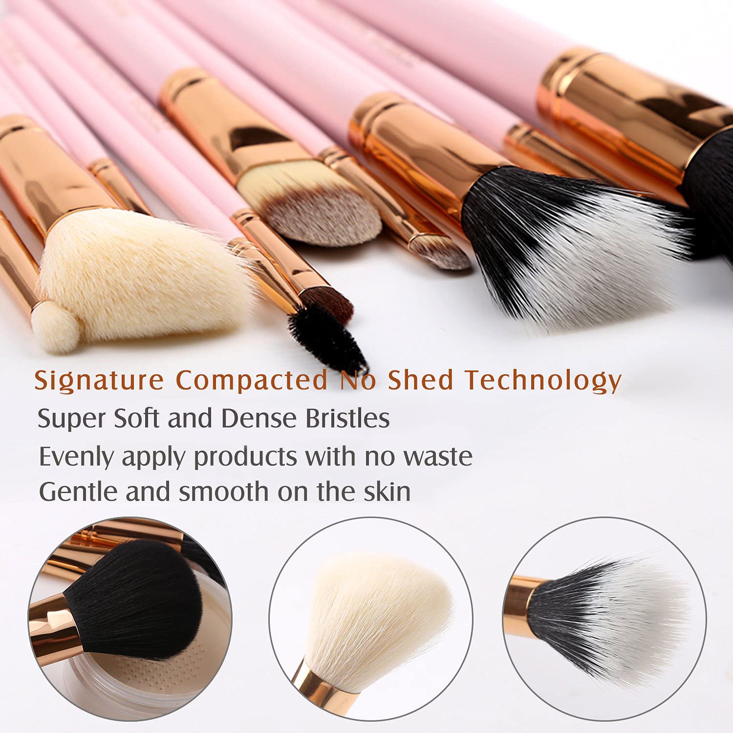 Zoreya Travel Makeup Brush Set 12pcs Pink Makeup Brushes Professional Foundation Powder Contour Blush Eye Cosmetic Brush Sets With Holder For Halloween Makeup