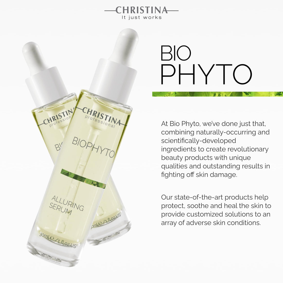 Christina Biophyto Alluring Anti-Aging Serum - 30ml - Vitamin C Serum with HA & Echinacea for a Luminous Skin & Glow - Anti Wrinkle Serum for Combination, Dry, Normal, Oily & Sensitive Skin
