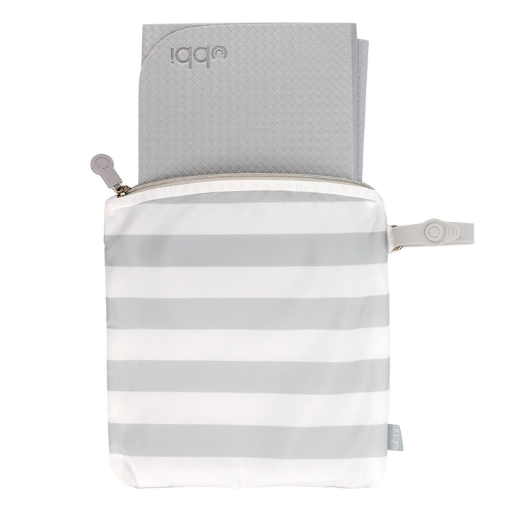 Ubbi On-the-Go Changing Mat with Carrying Bag, Soft and Comfortable Diaper Bag Accessory Must Have for Newborns, Easy to Clean, Portable Changing Pad, Gray